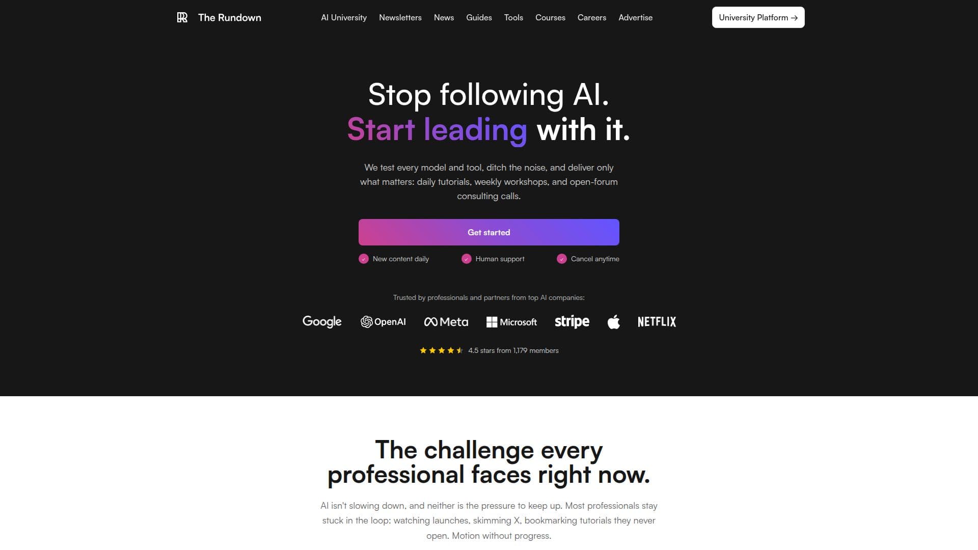 The Rundown University: AI Courses & Guides screenshot