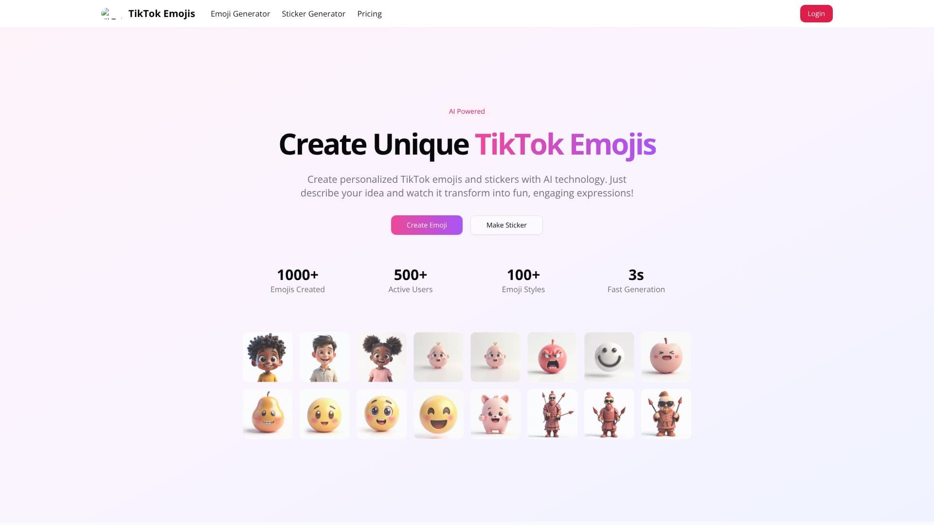 TikTok 이모지 생성기 스크린샷
