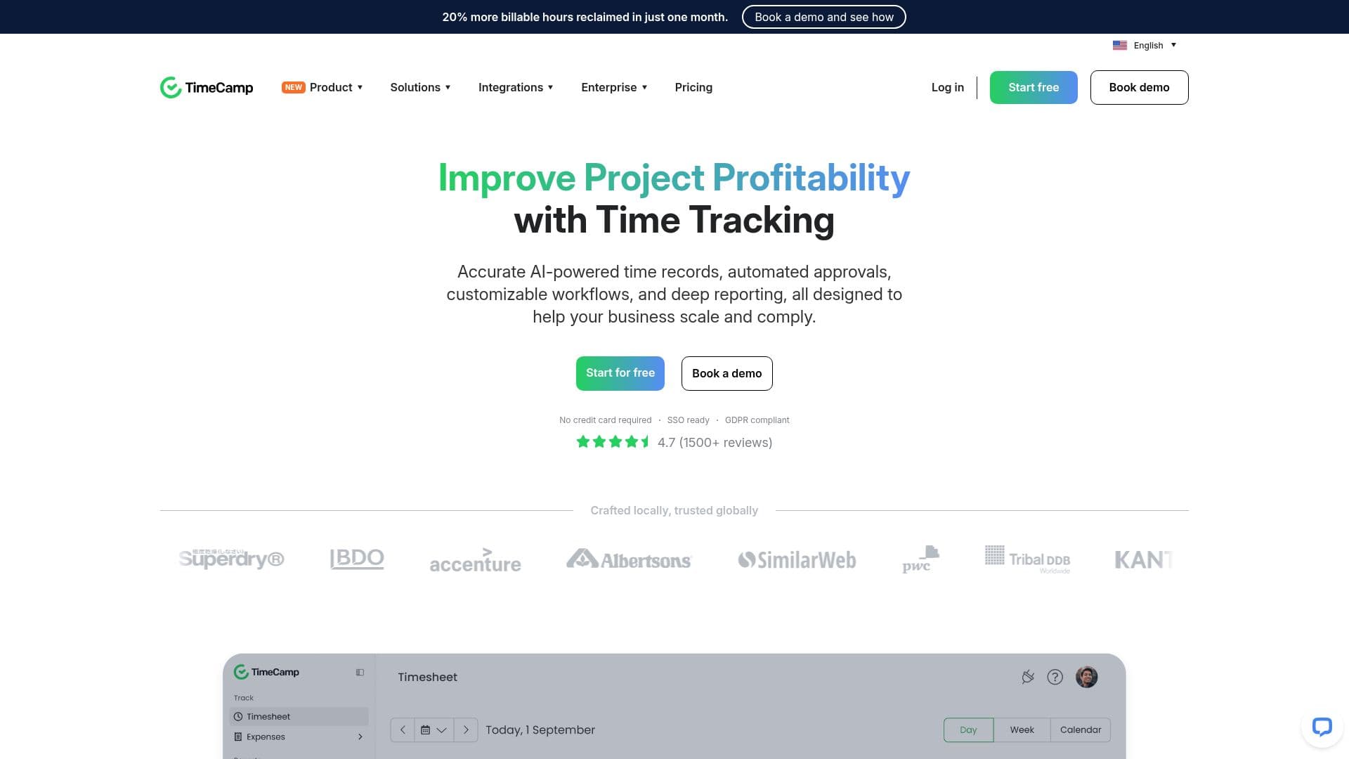 TimeCamp screenshot