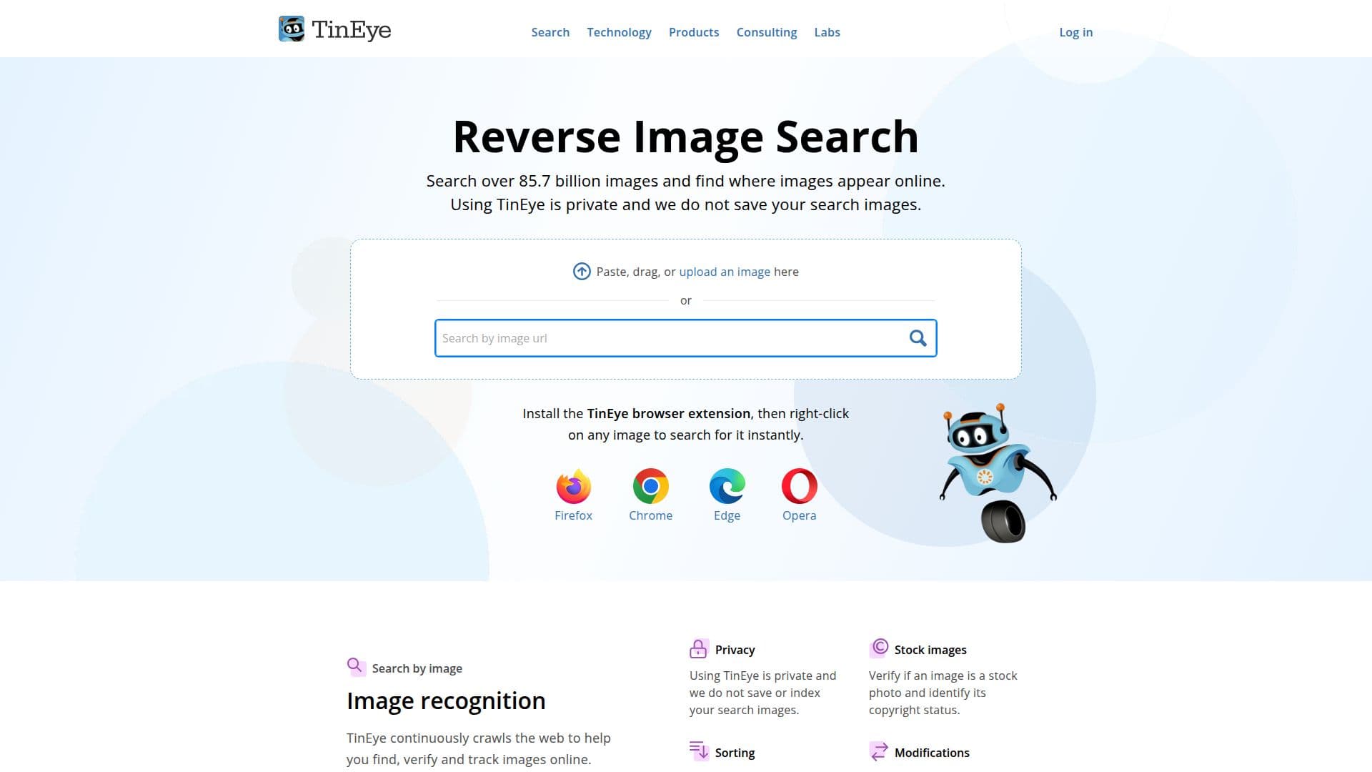 Pesquisa Reversa de Imagens TinEye screenshot