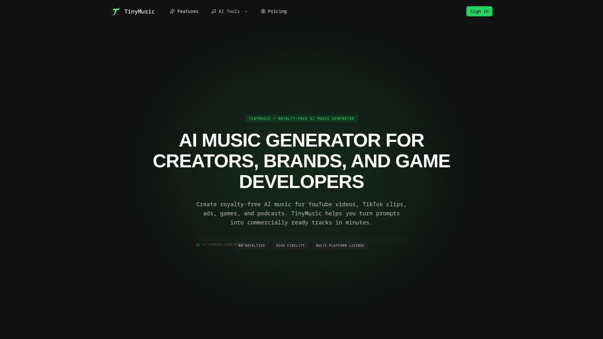 Tangkapan layar TinyMusic