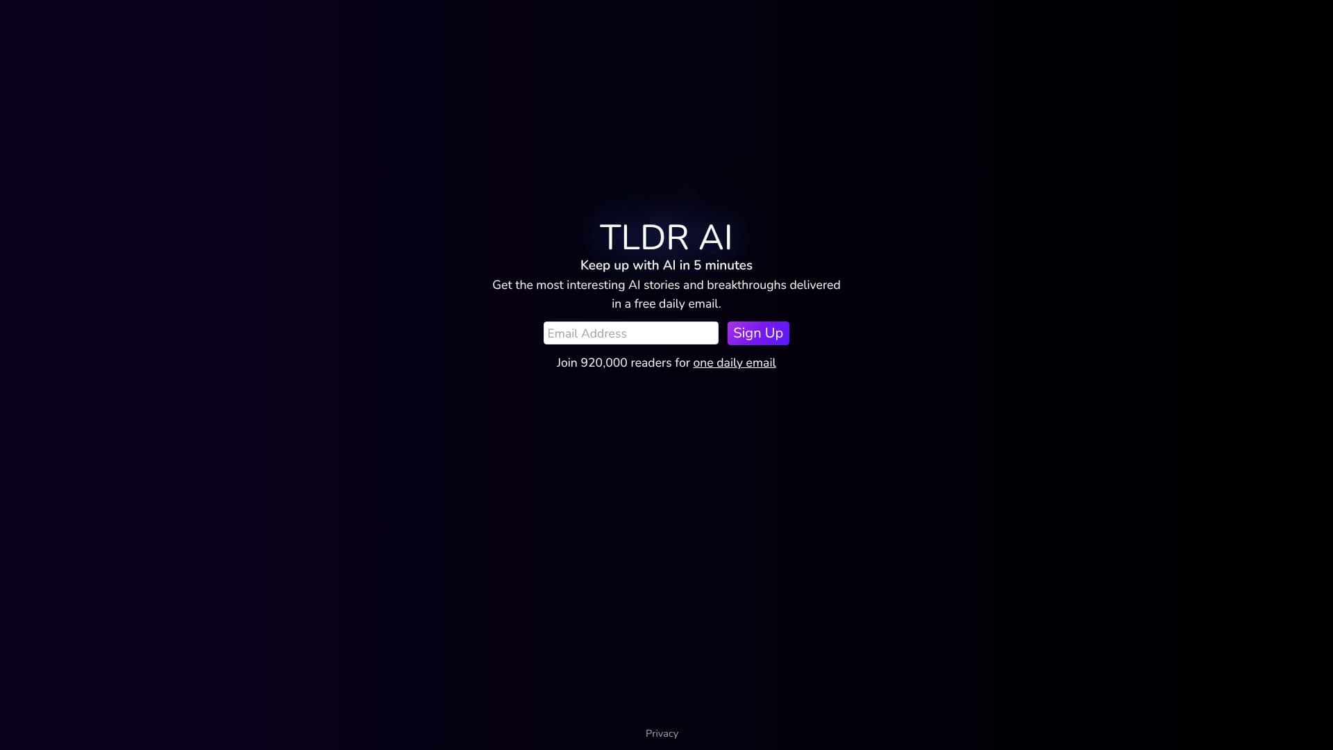 TLDR AI screenshot