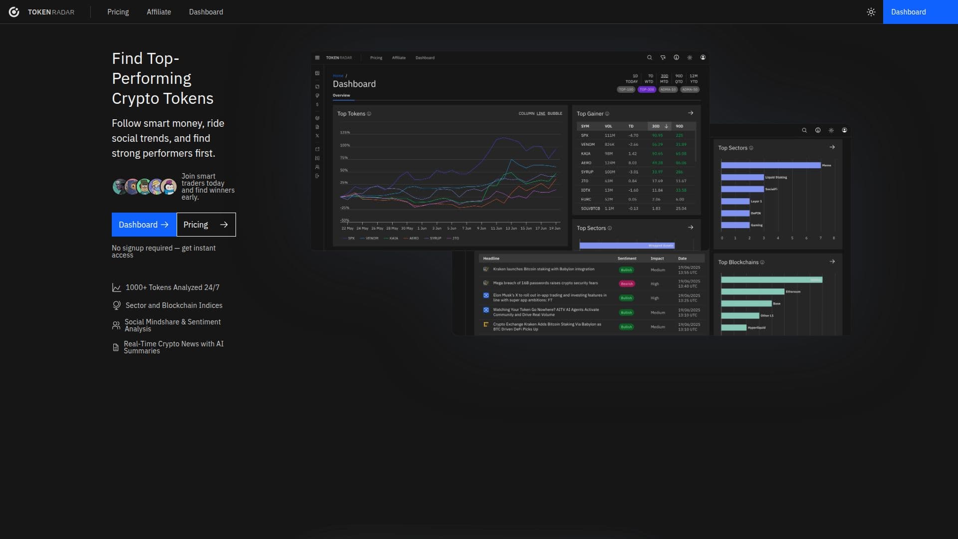 لقطة شاشة لـ Token Radar