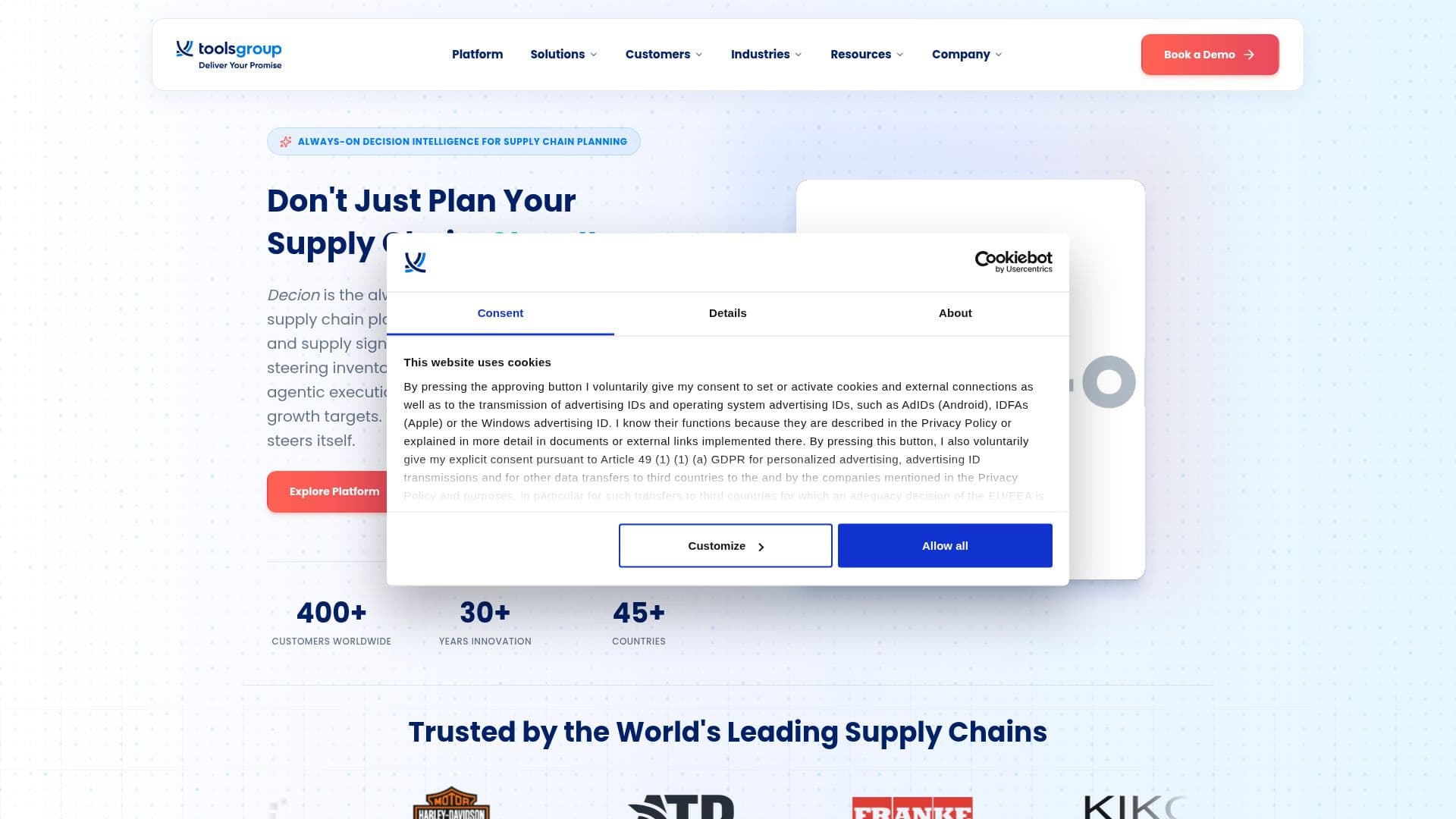 ToolsGroup SO99+ Интеллект в управлении цепочками поставок screenshot