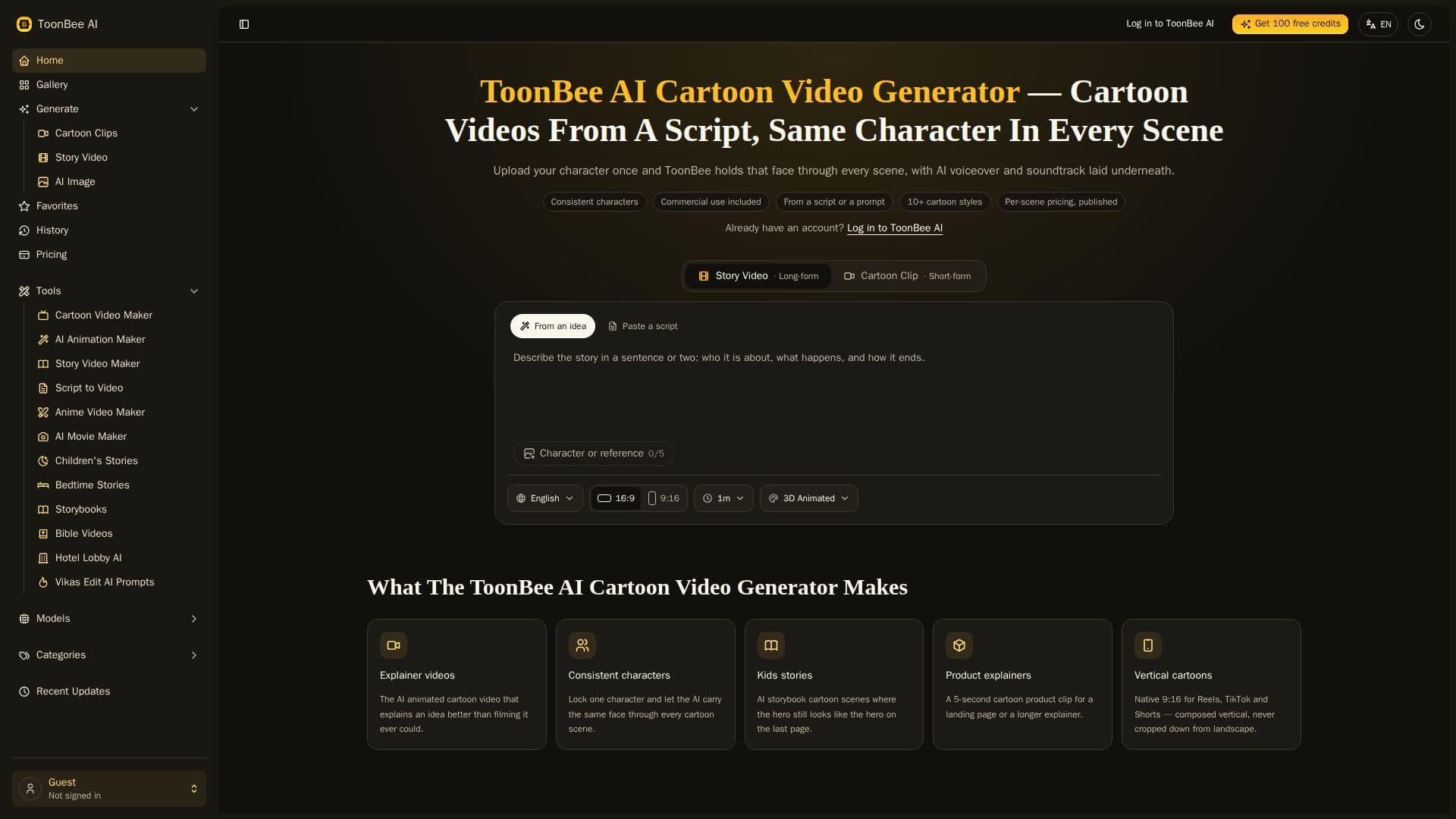ToonBee AI screenshot