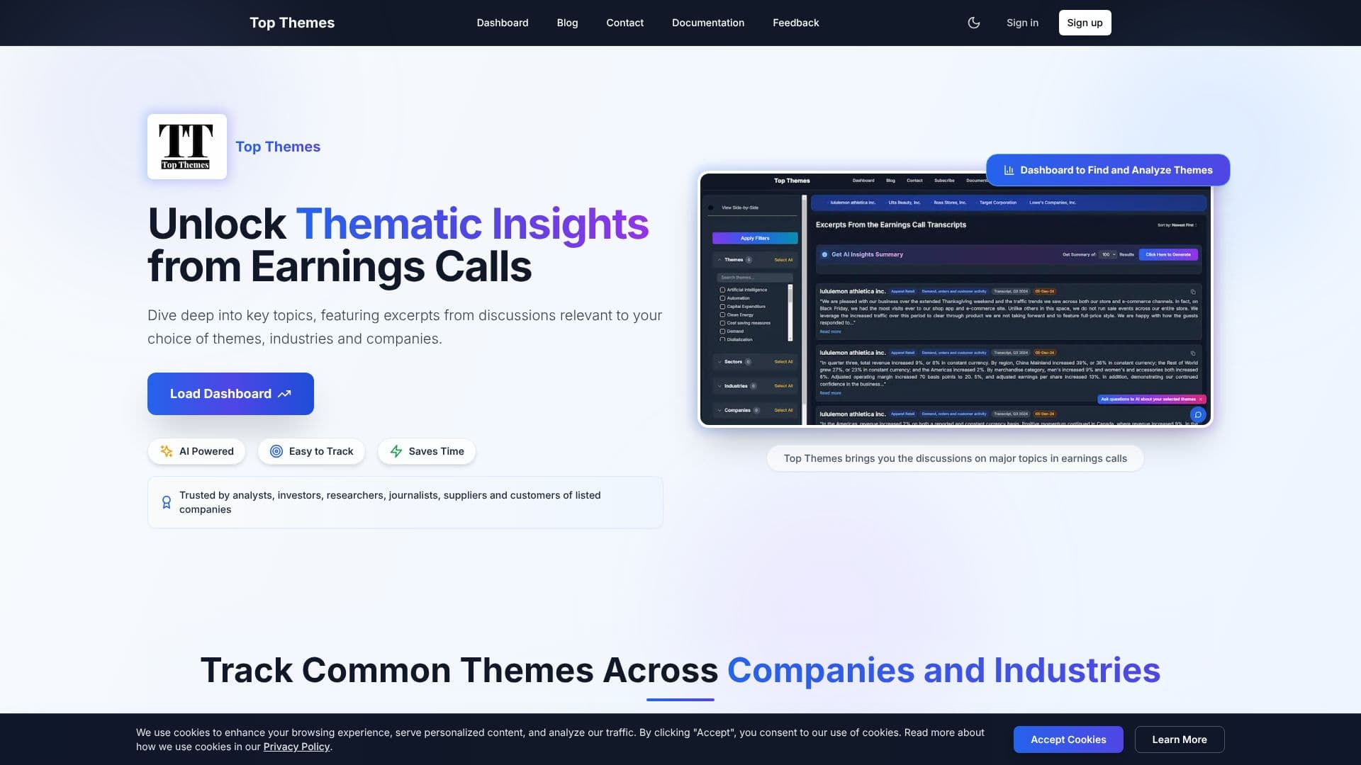 Tangkapan layar Top Themes