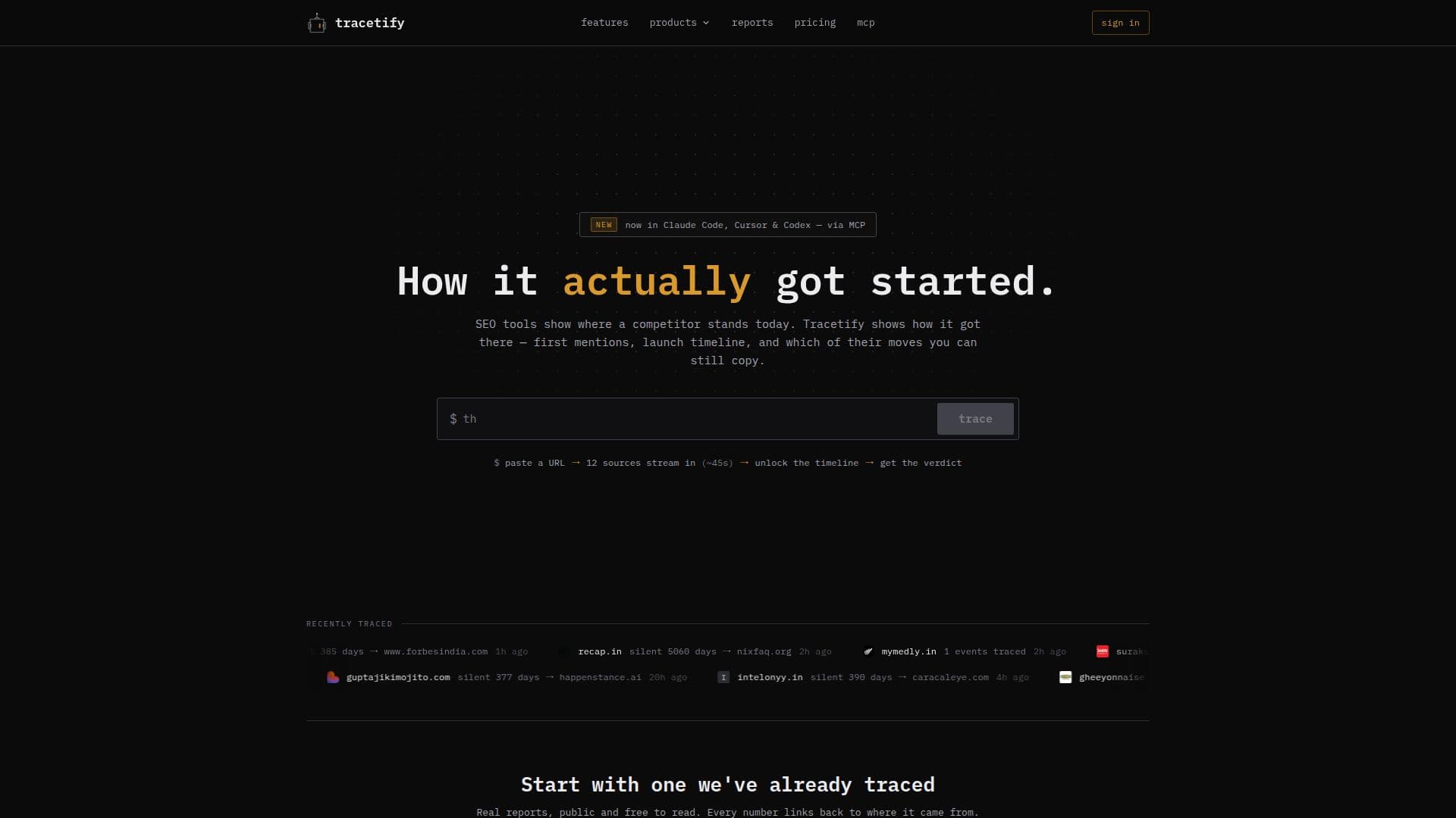 Tracetify screenshot
