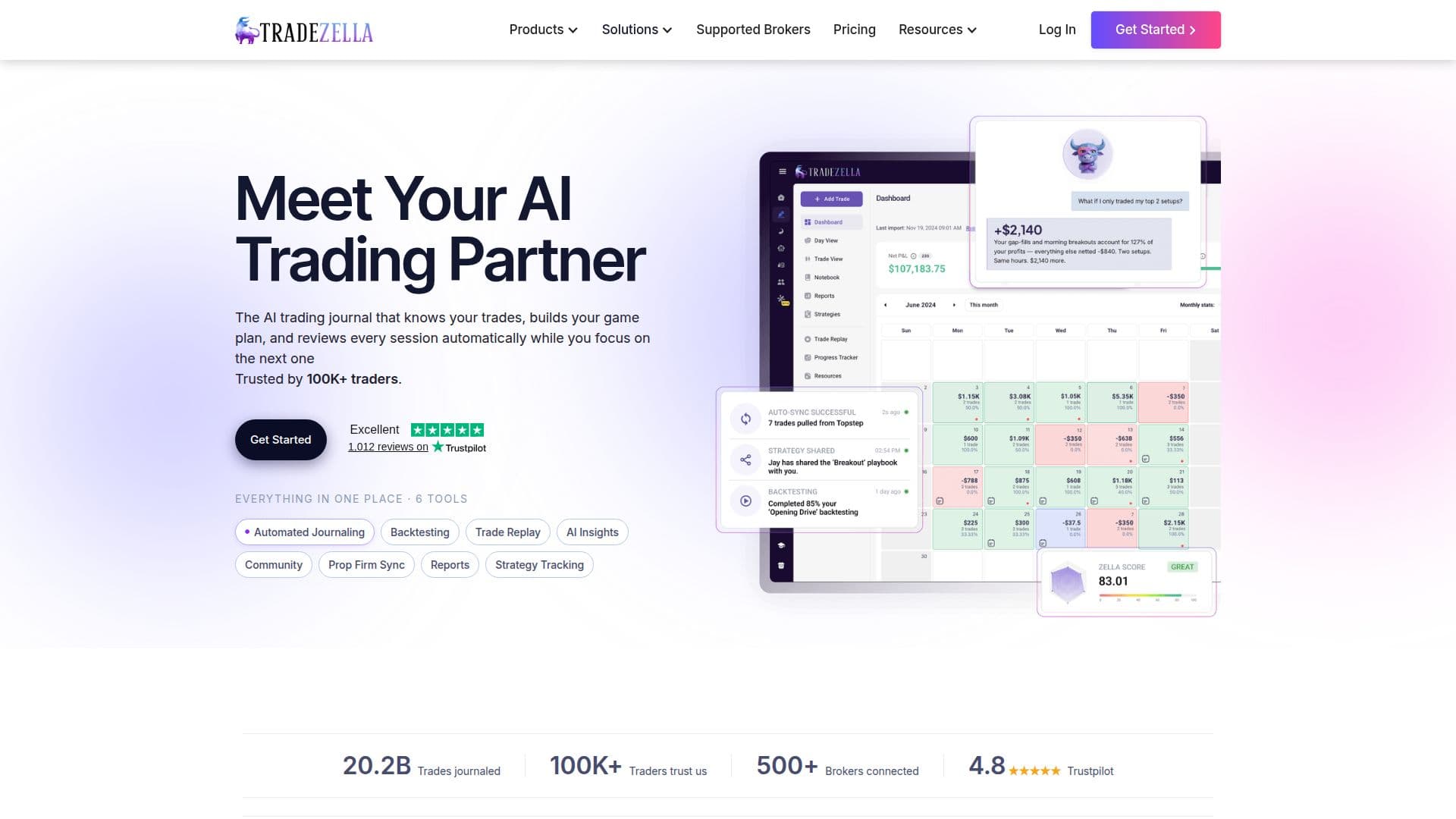 Скриншот TradeZella