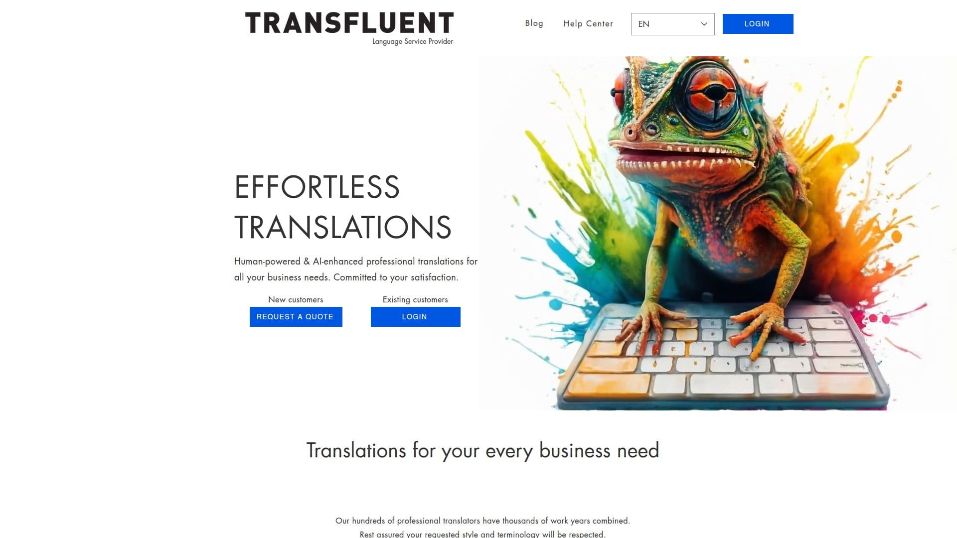Transfluent 번역 서비스 screenshot