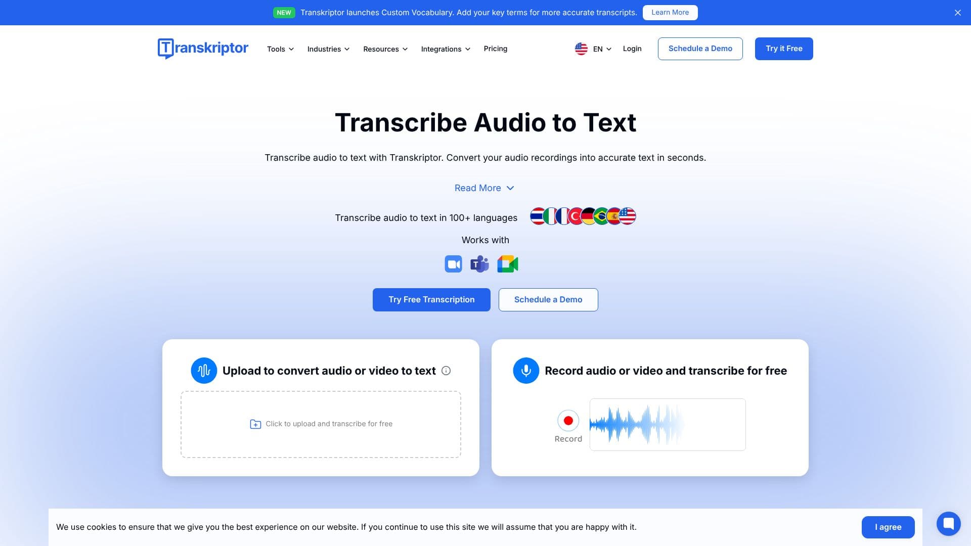 Transkriptor AI Transcription のスクリーンショット