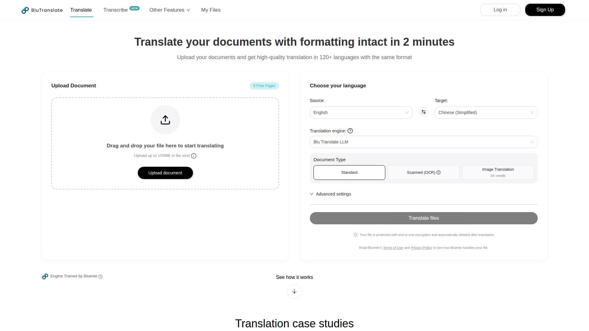 بلوترانسليت - مترجم مستندات مدعوم بالذكاء الاصطناعي screenshot