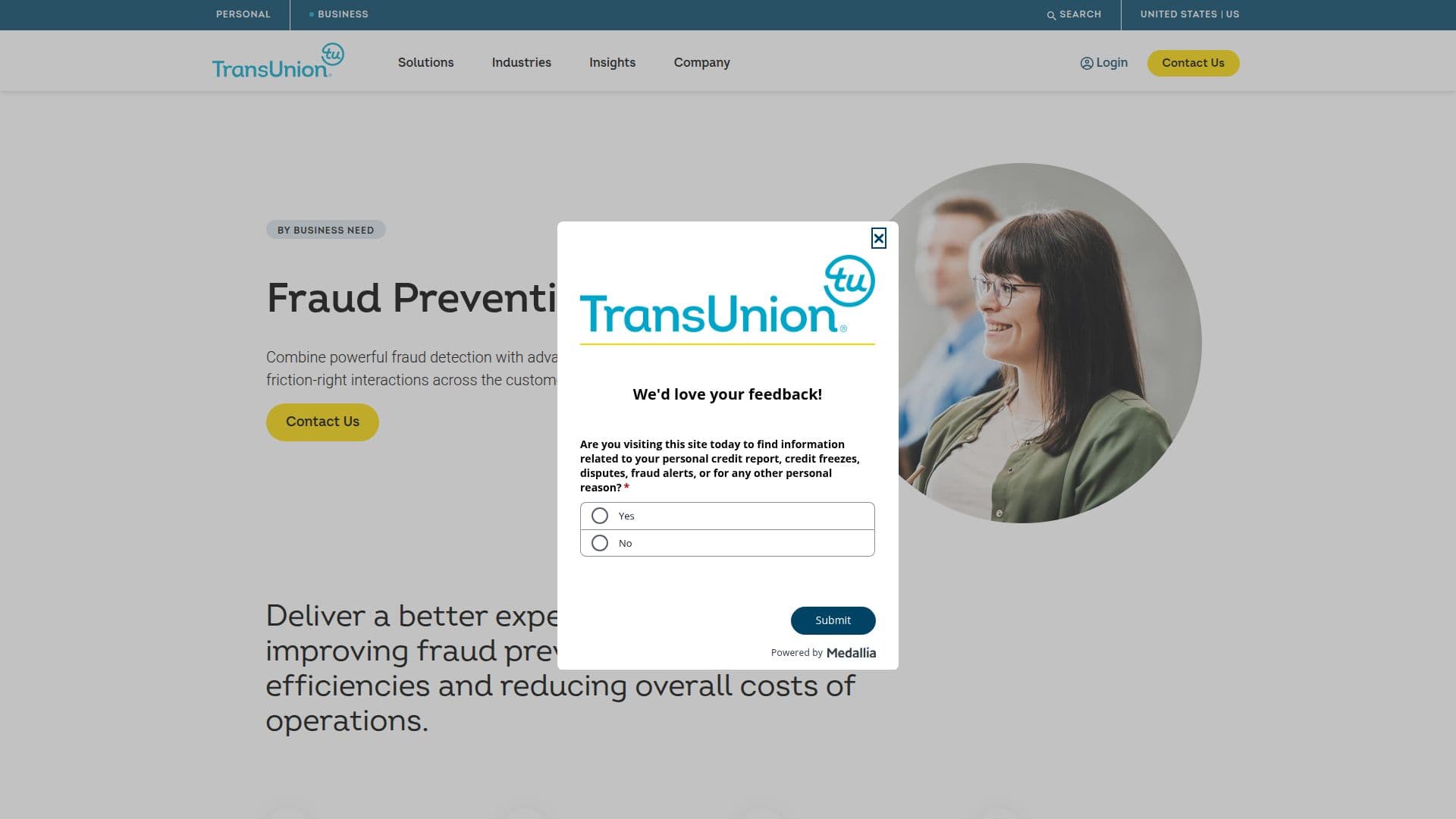 TransUnion TruValidate Prevención de Fraude screenshot