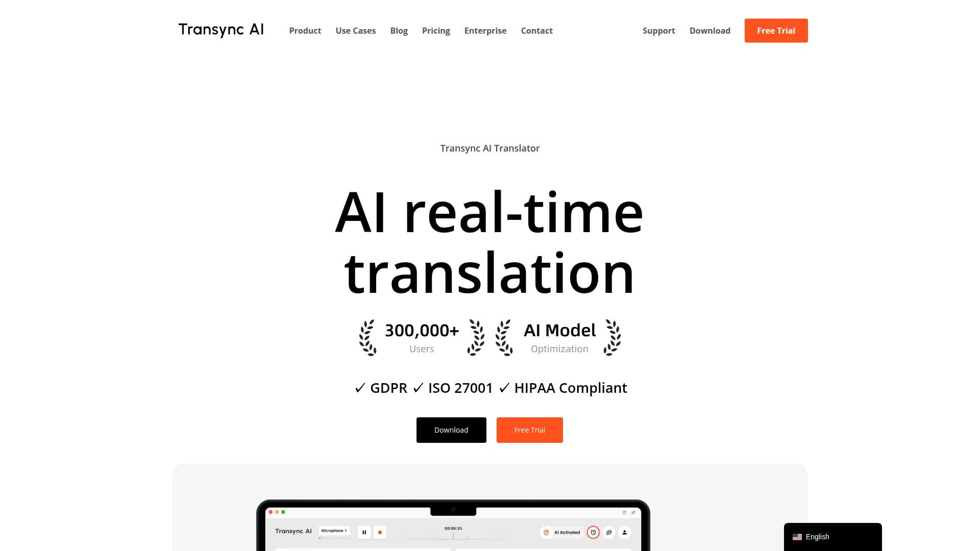 Transync AI – Echtzeit KI-Übersetzung screenshot