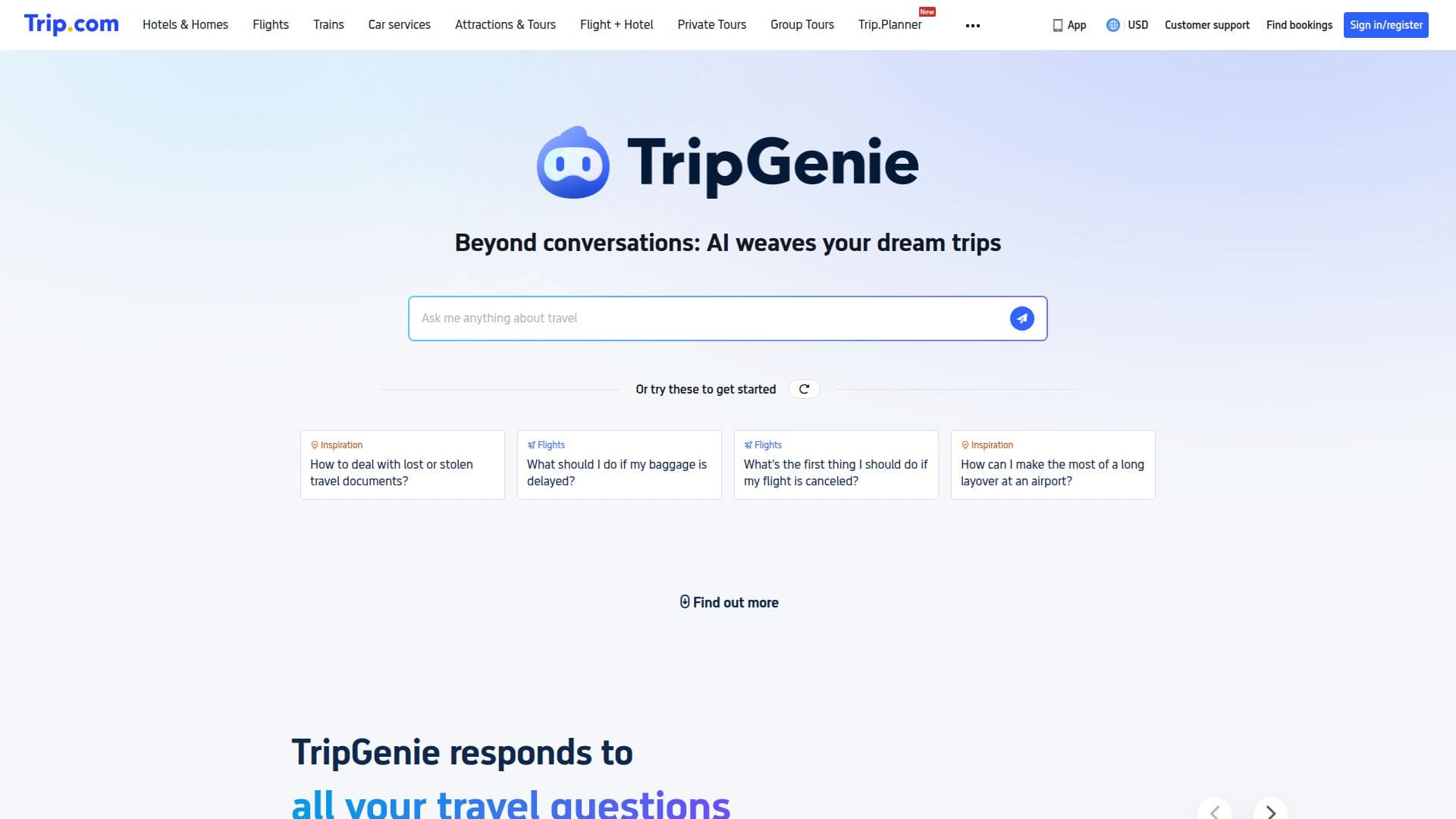 لقطة شاشة لـ TripGenie