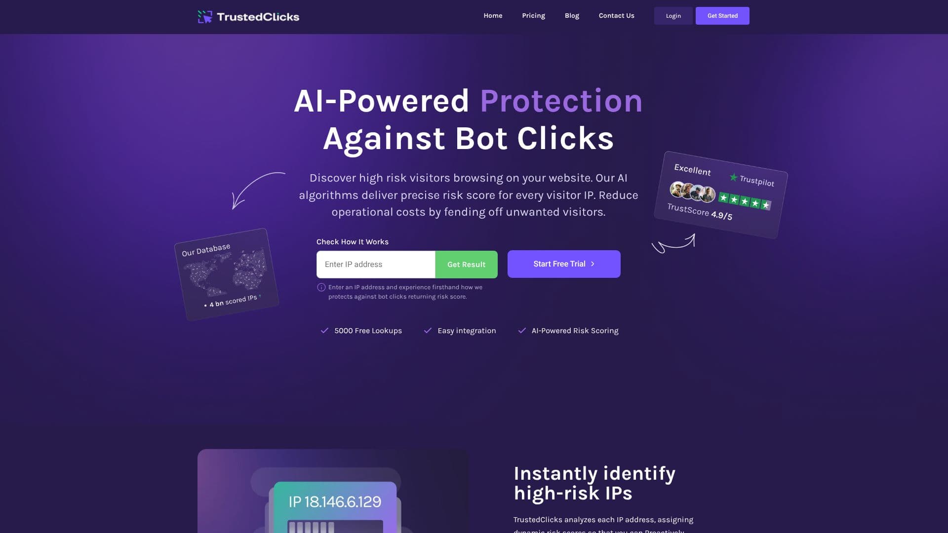 Trusted Clicks IP Score 스크린샷