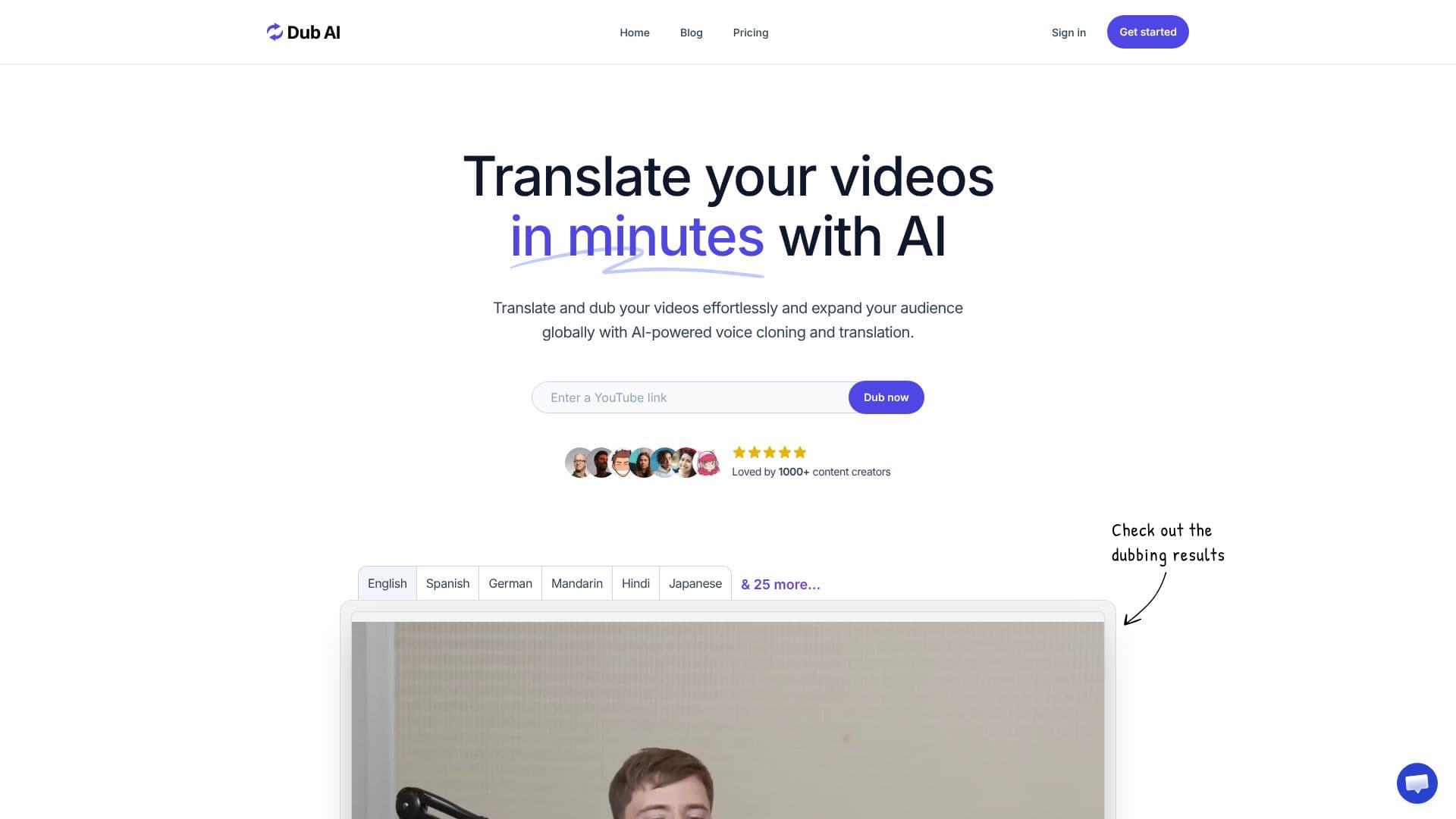 لقطة شاشة لـ Dub AI