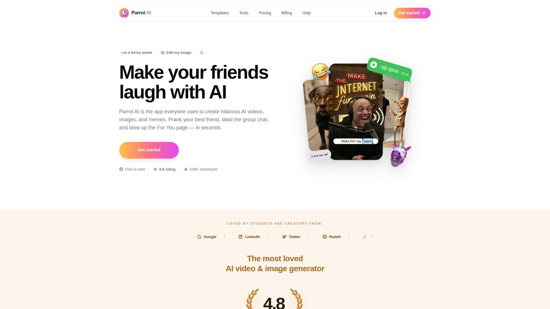 Parrot AI - Celebrity Voice Generator screenshot