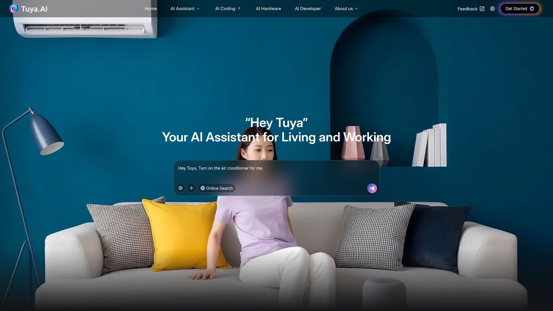 Captura de tela do Plataforma Tuya AI Assistant para Vida Inteligente