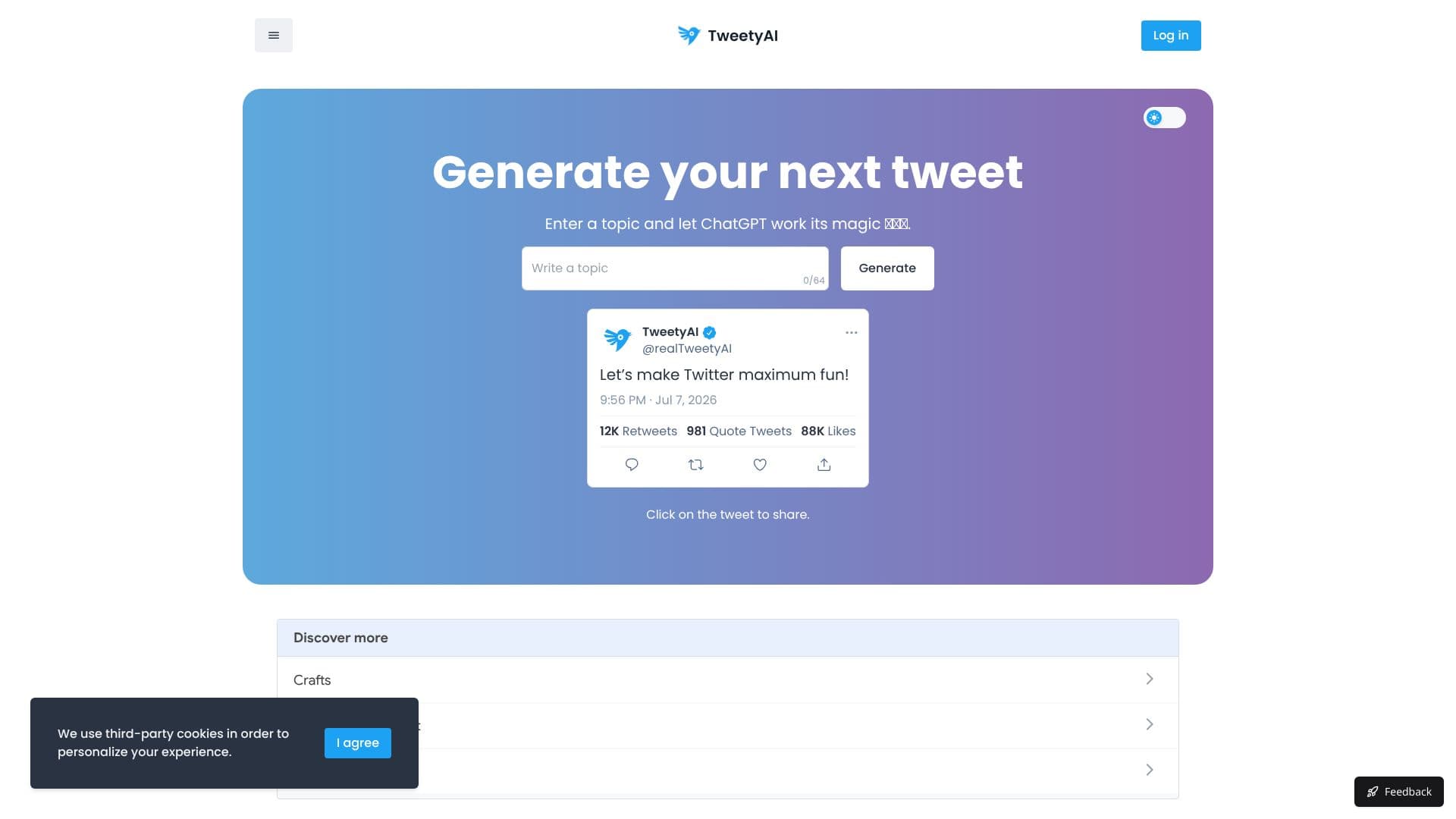 Screenshot von TweetyAI