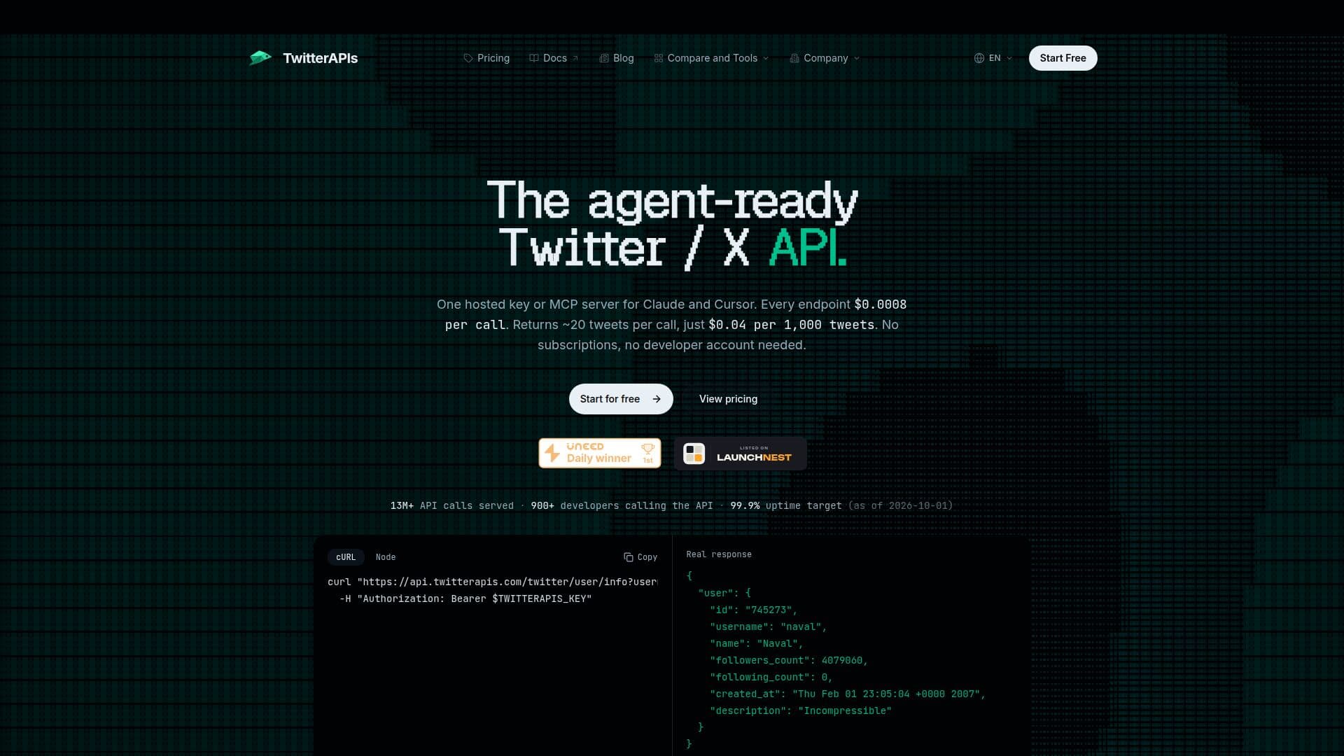 TwitterAPIs screenshot