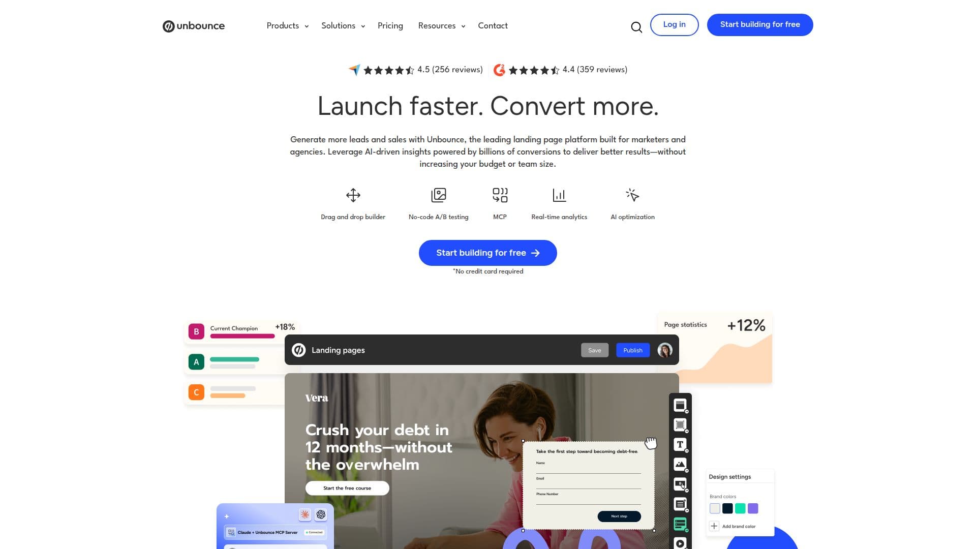 Capture d’écran de Unbounce