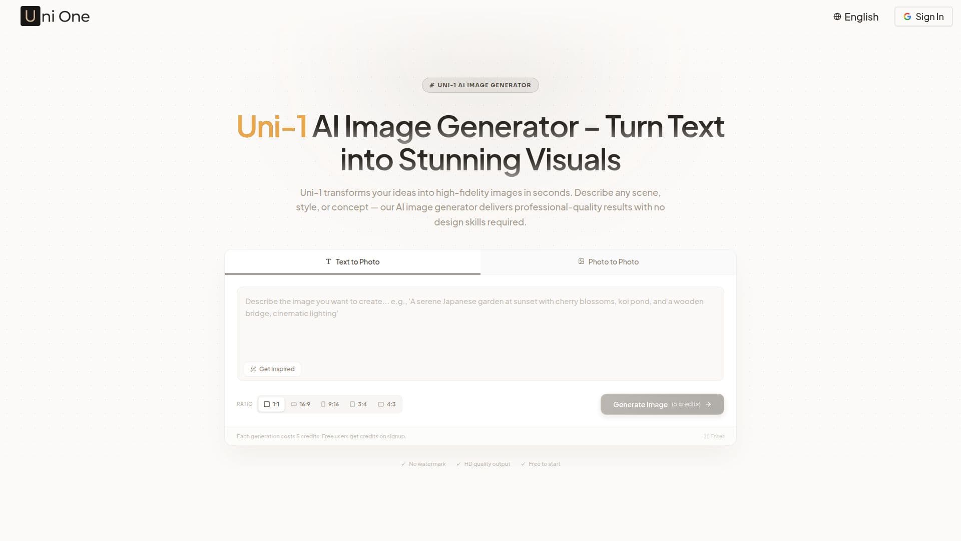 Tangkapan layar Uni-1 AI Image Generator