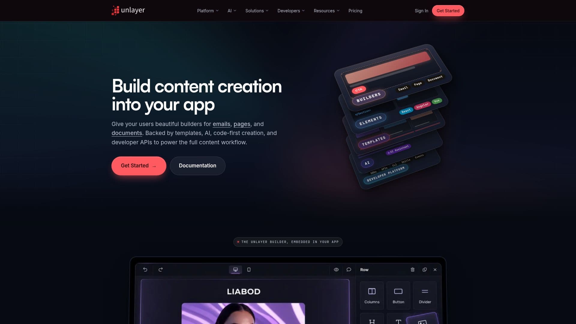 منصة إنشاء المحتوى Unlayer screenshot