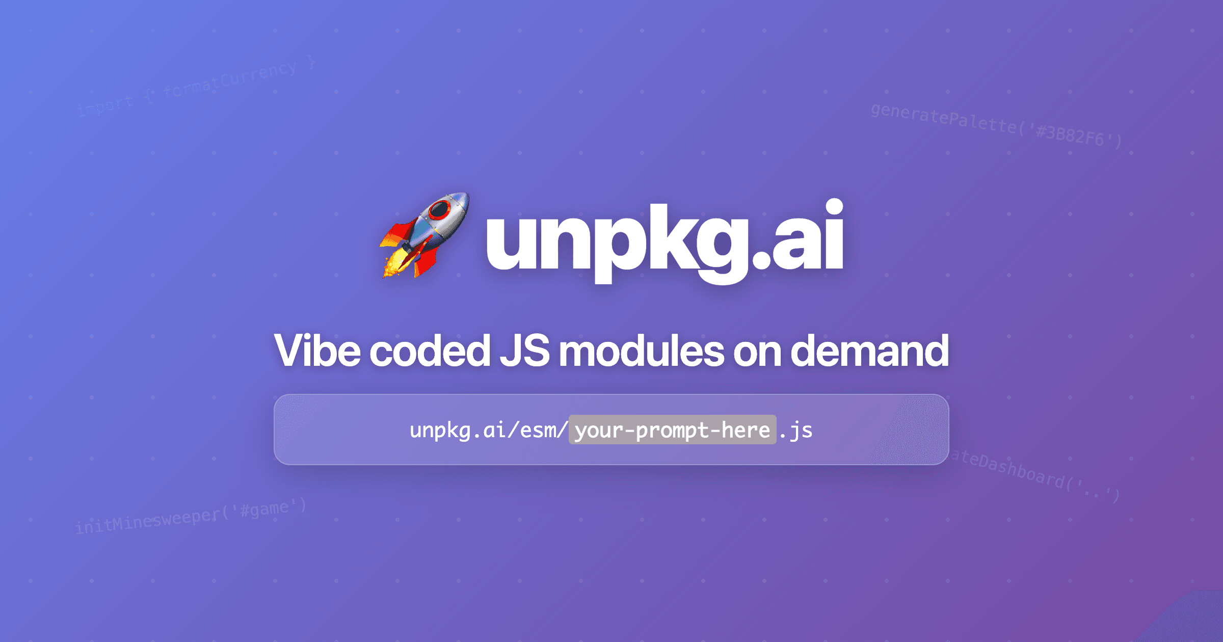 unpkg.ai - AI-powered ESM modules screenshot