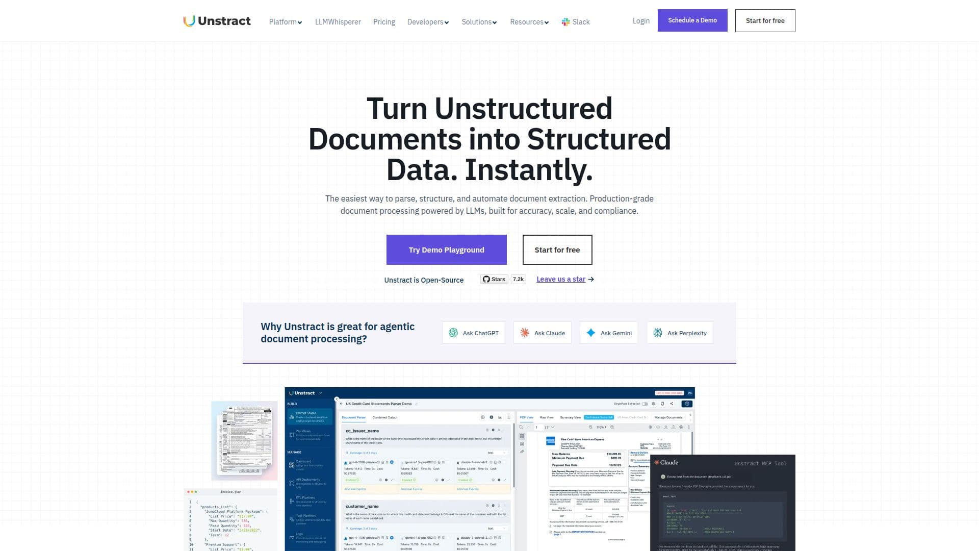 Agentic AI Document Processing & Extraction | Unstract screenshot