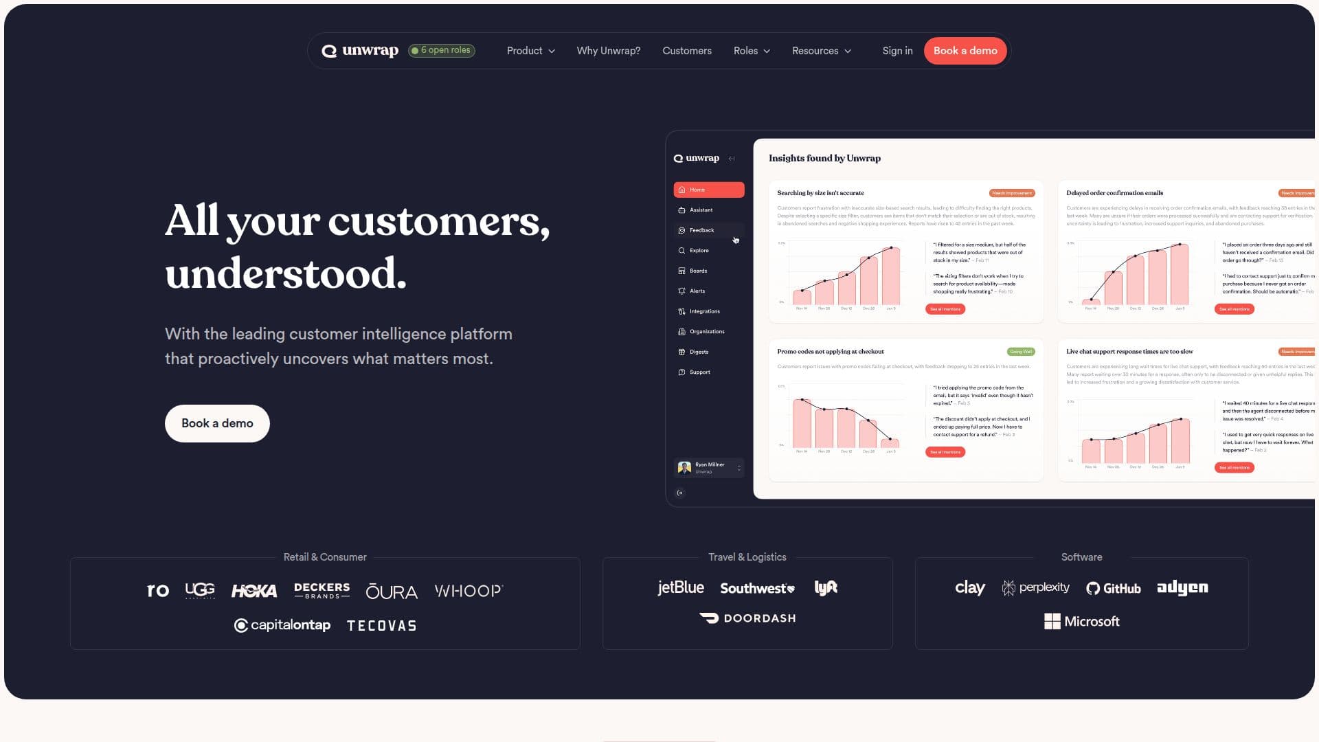 Unwrap AI: Customer Intelligence Platform screenshot