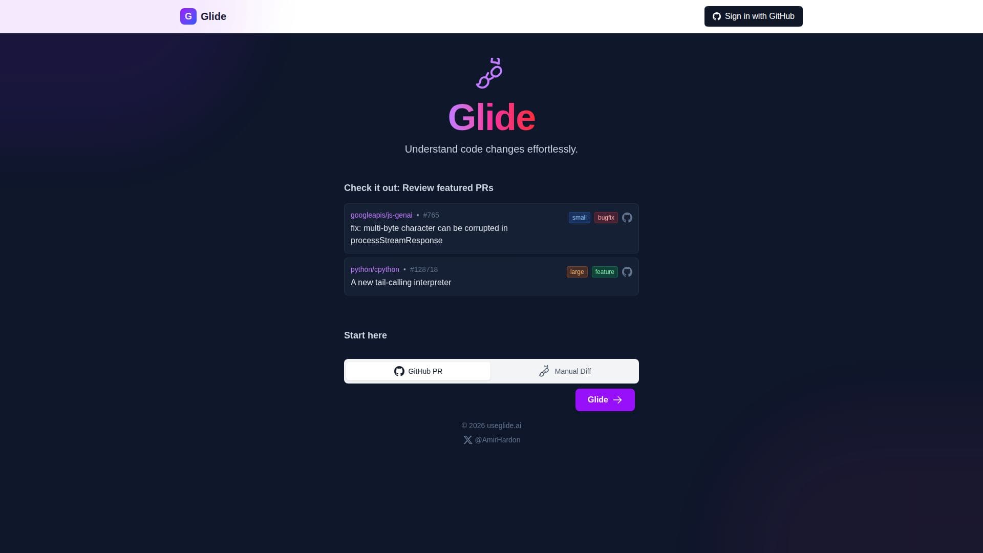 Glide - Understand PRs Faster screenshot