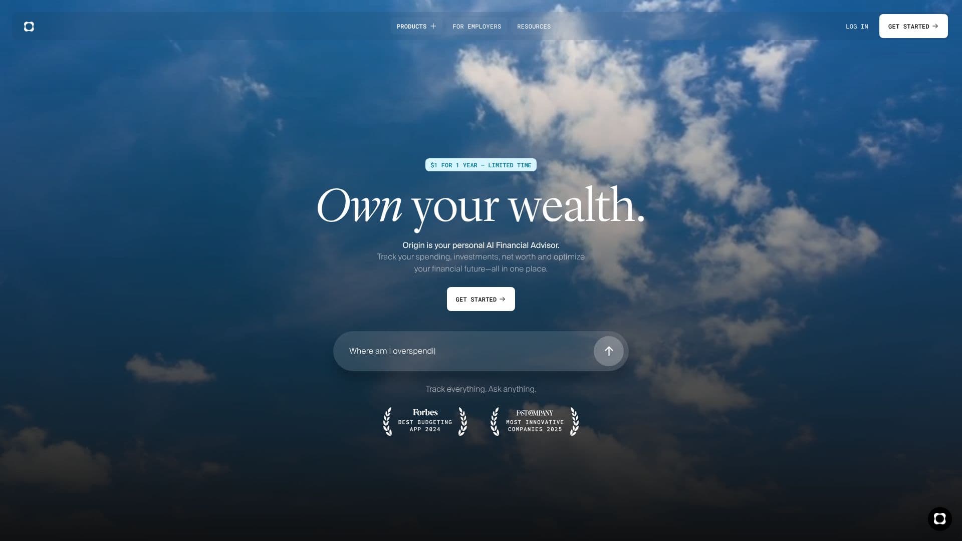 Скриншот Origin Financial Platform