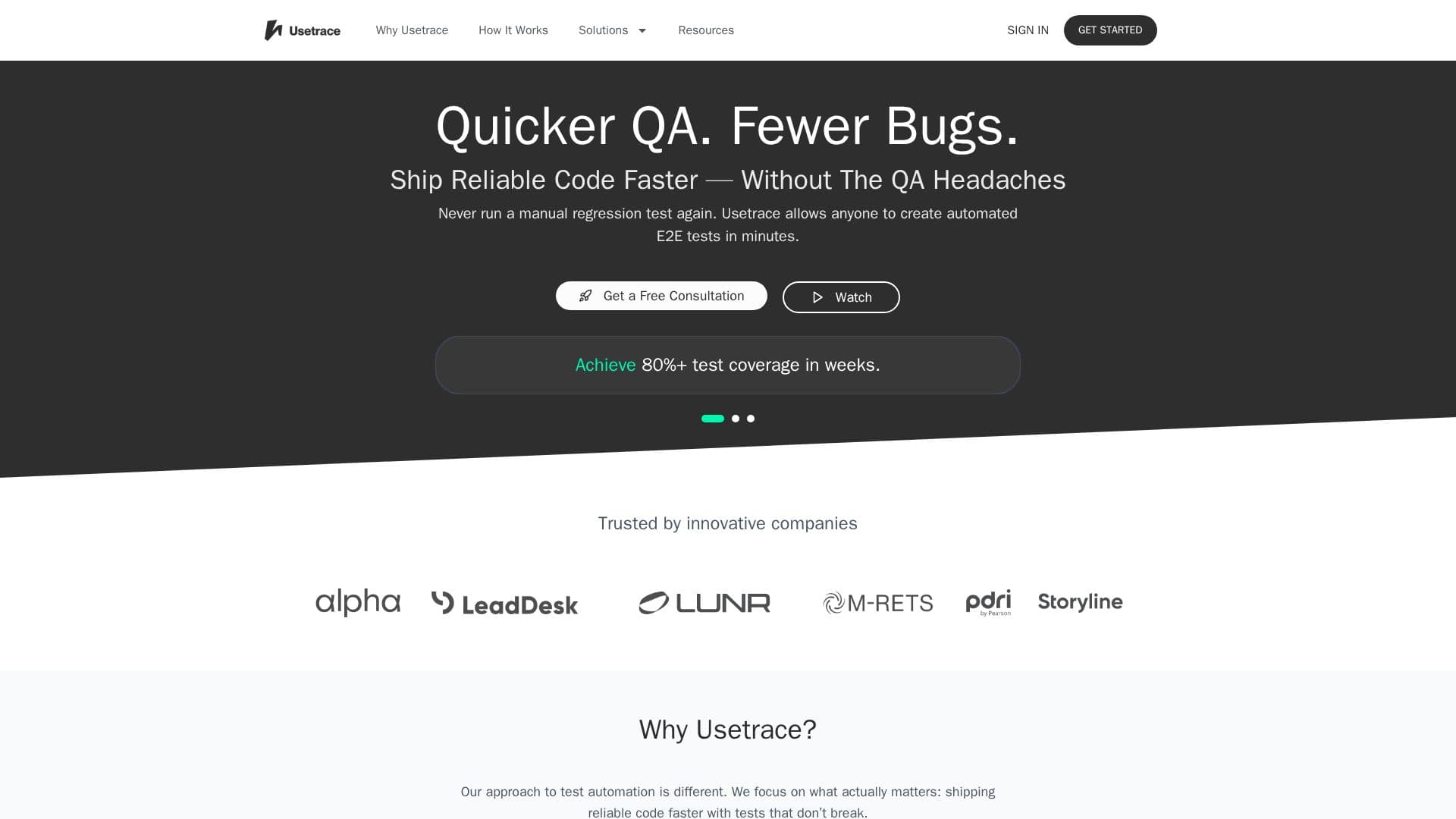Usetrace QA Automation Tool screenshot