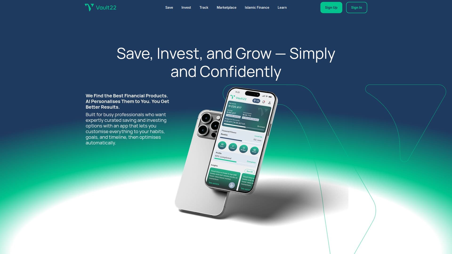 Vault22 Finance App screenshot