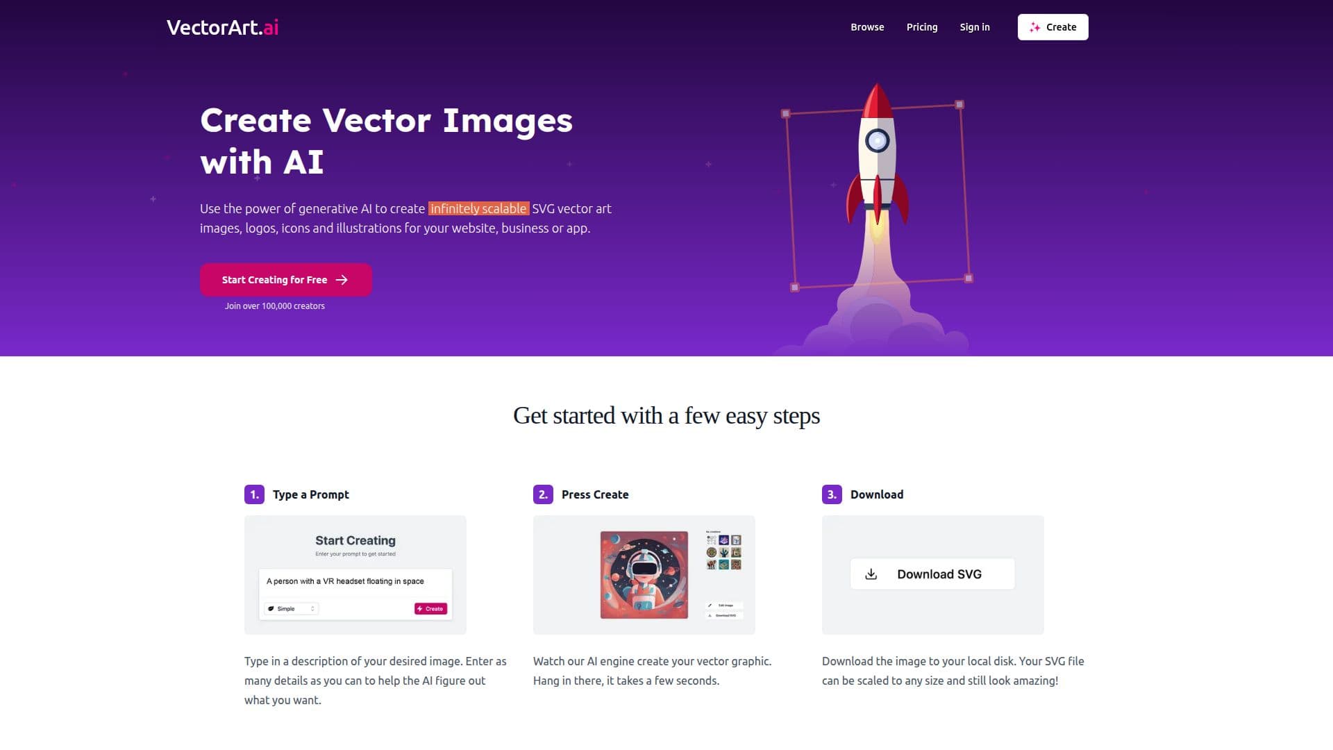 لقطة شاشة لـ VectorArt.ai
