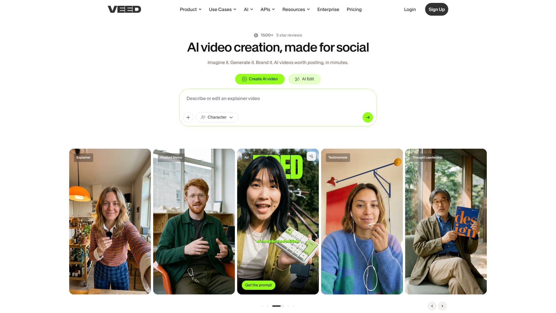 Tangkapan layar VEED Pembuatan Video AI