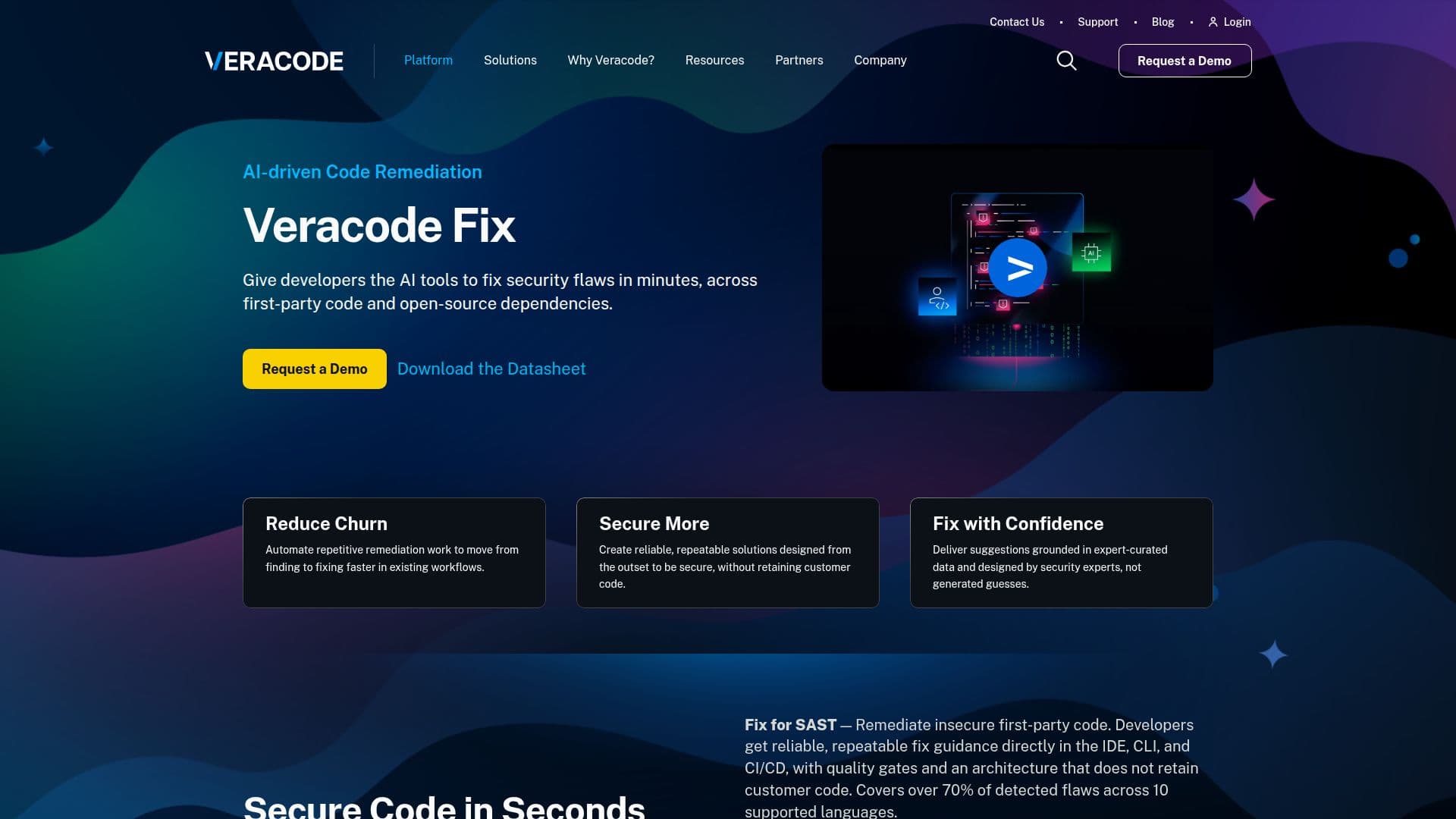 Veracode AI Code Remediation screenshot