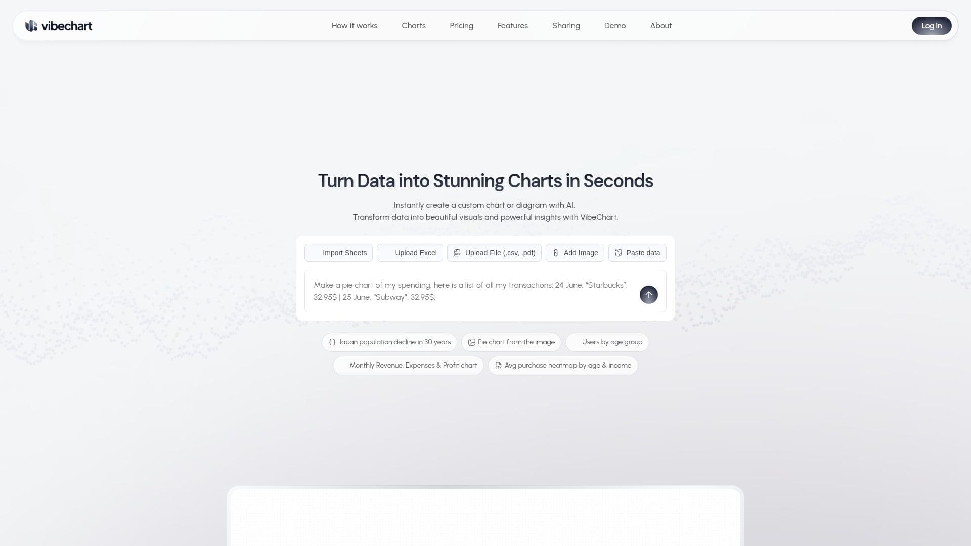 VibeChart - Text zu Diagramm KI screenshot