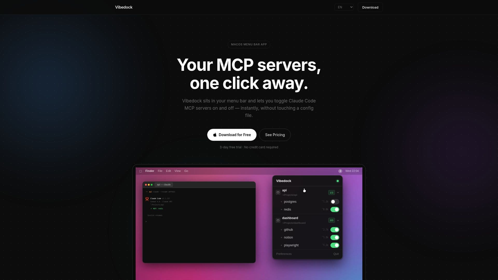 Vibedock screenshot