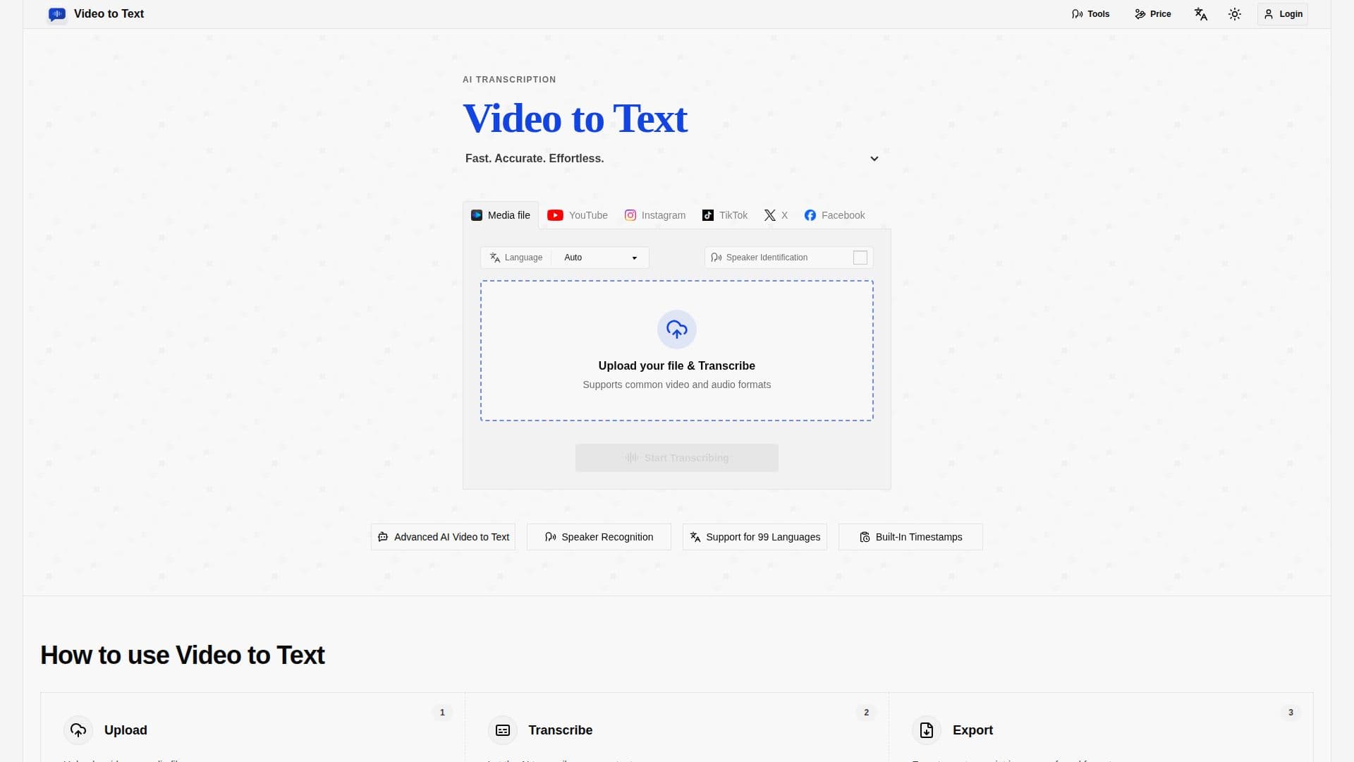 Screenshot von Video2Text