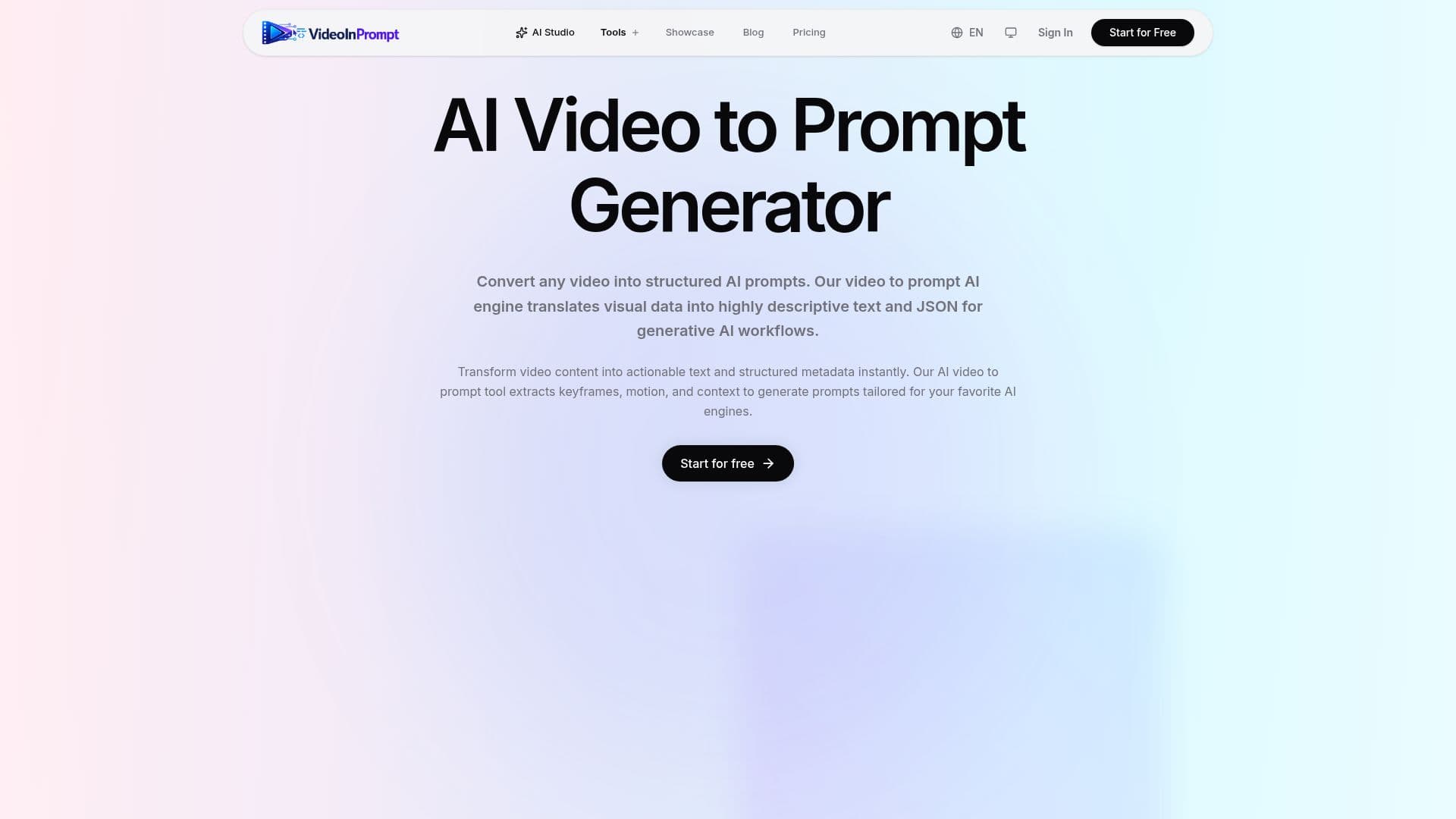 لقطة شاشة لـ VideoInPrompt