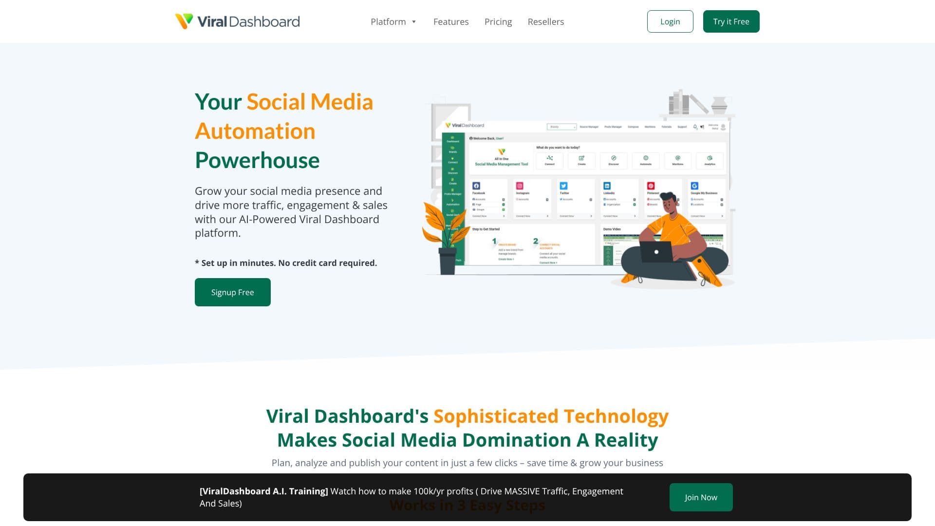 Screenshot von ViralDashboard