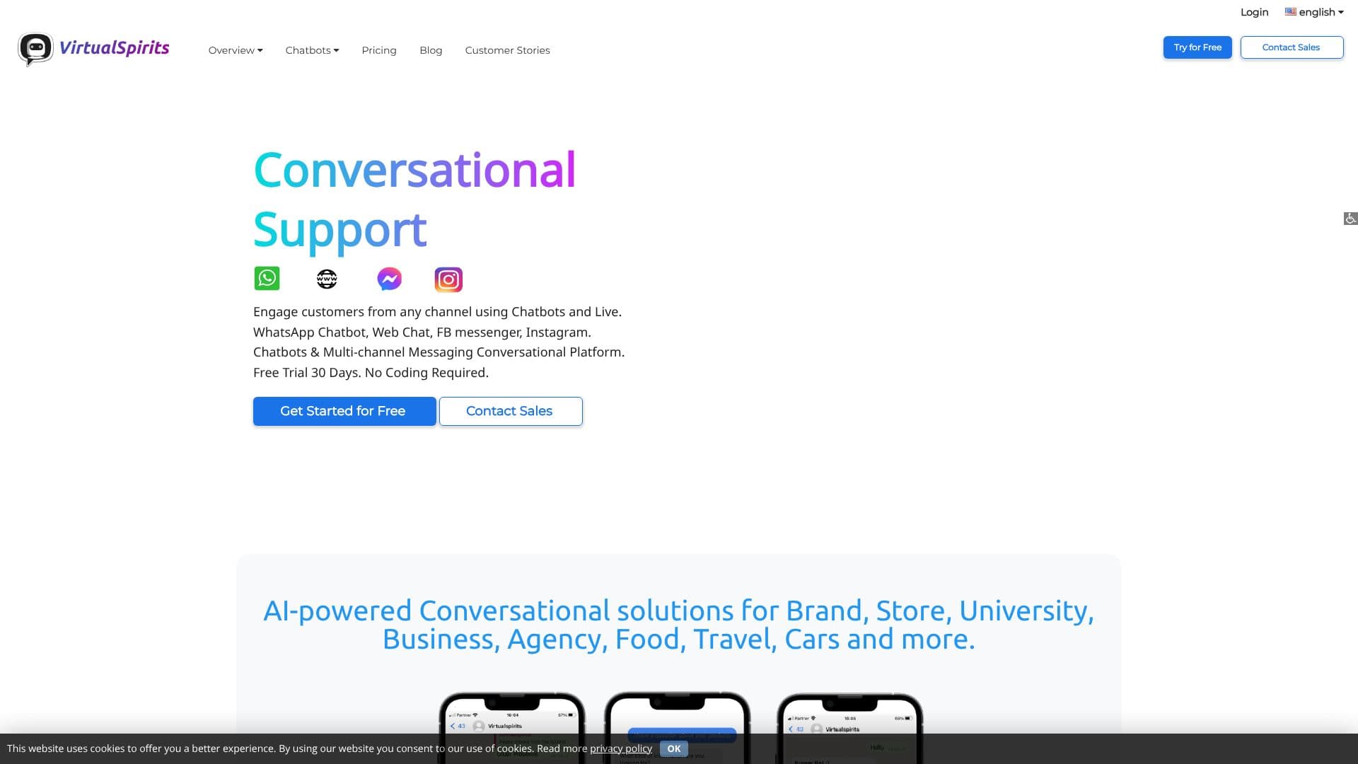 VirtualSpirits Chatbot 截图