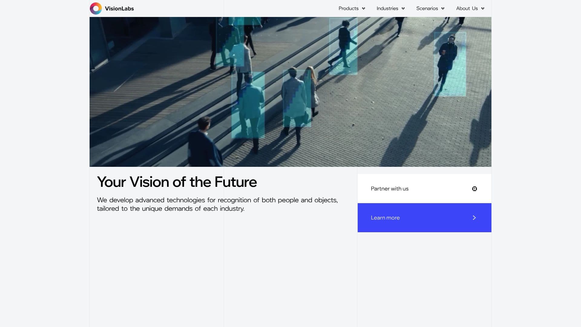 Captura de pantalla de VisionLabs: Tecnologías de Reconocimiento