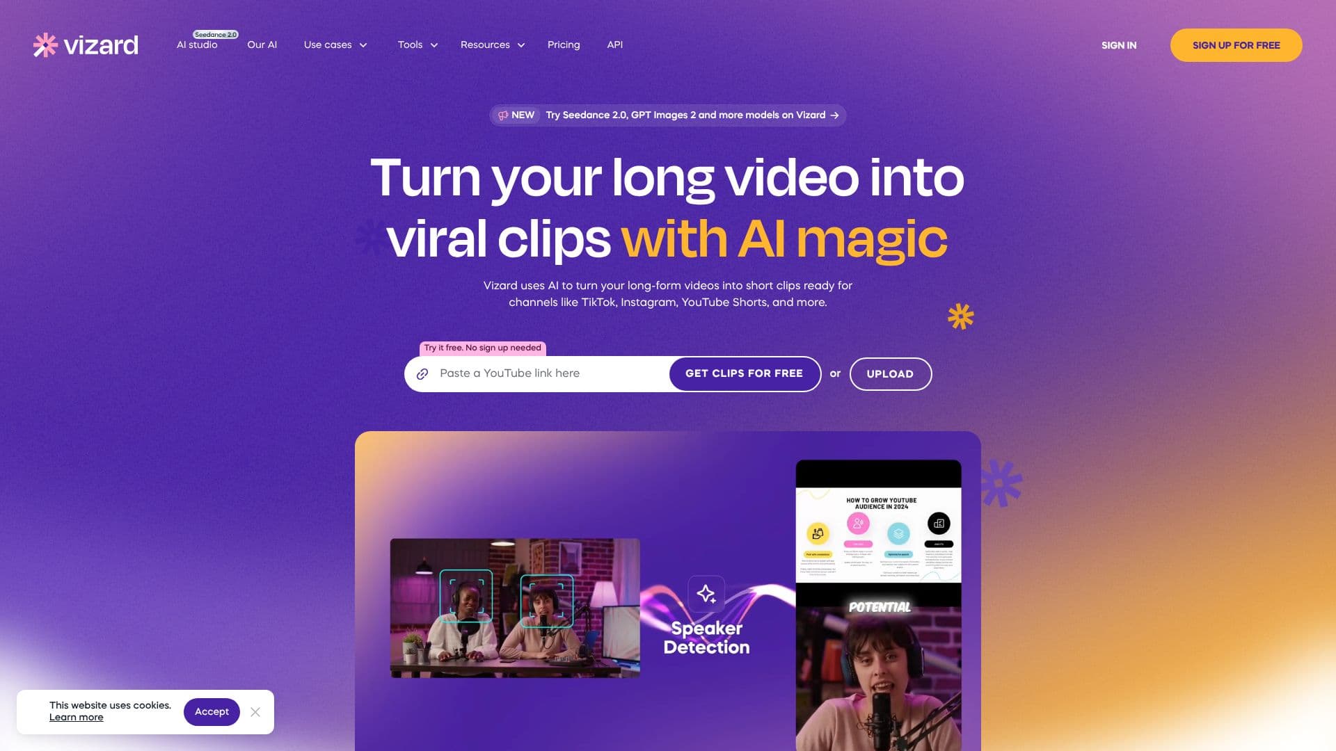 Vizard.ai screenshot