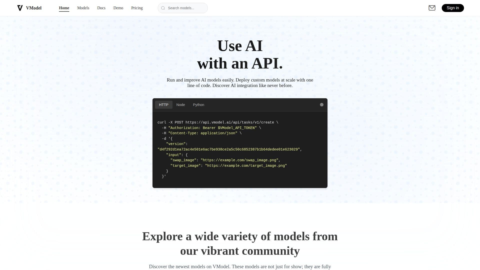 VModel - AI Model Deployment Platform screenshot