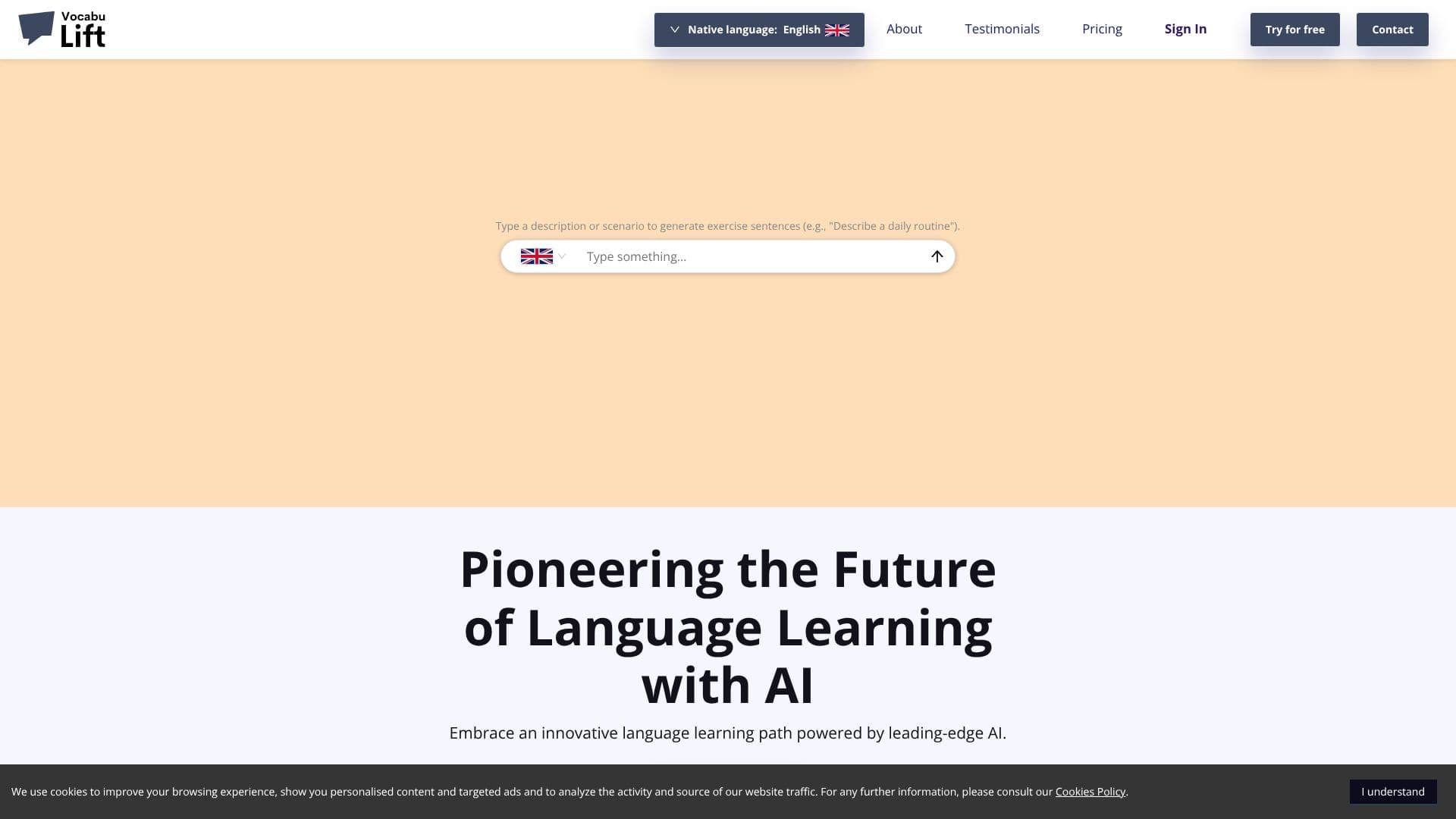 Vocabulift screenshot