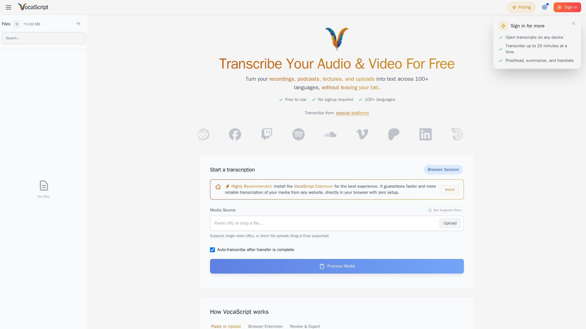 VocaScript screenshot