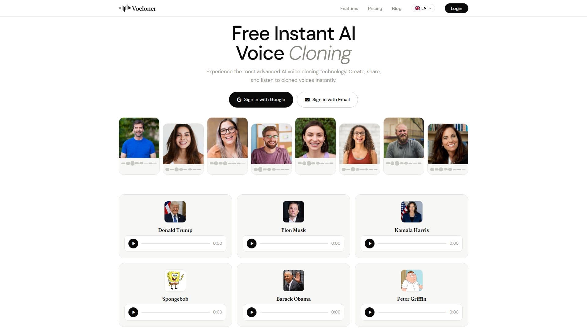 Vocloner: Kostenloses Sofort-AI-Stimmenklonen screenshot