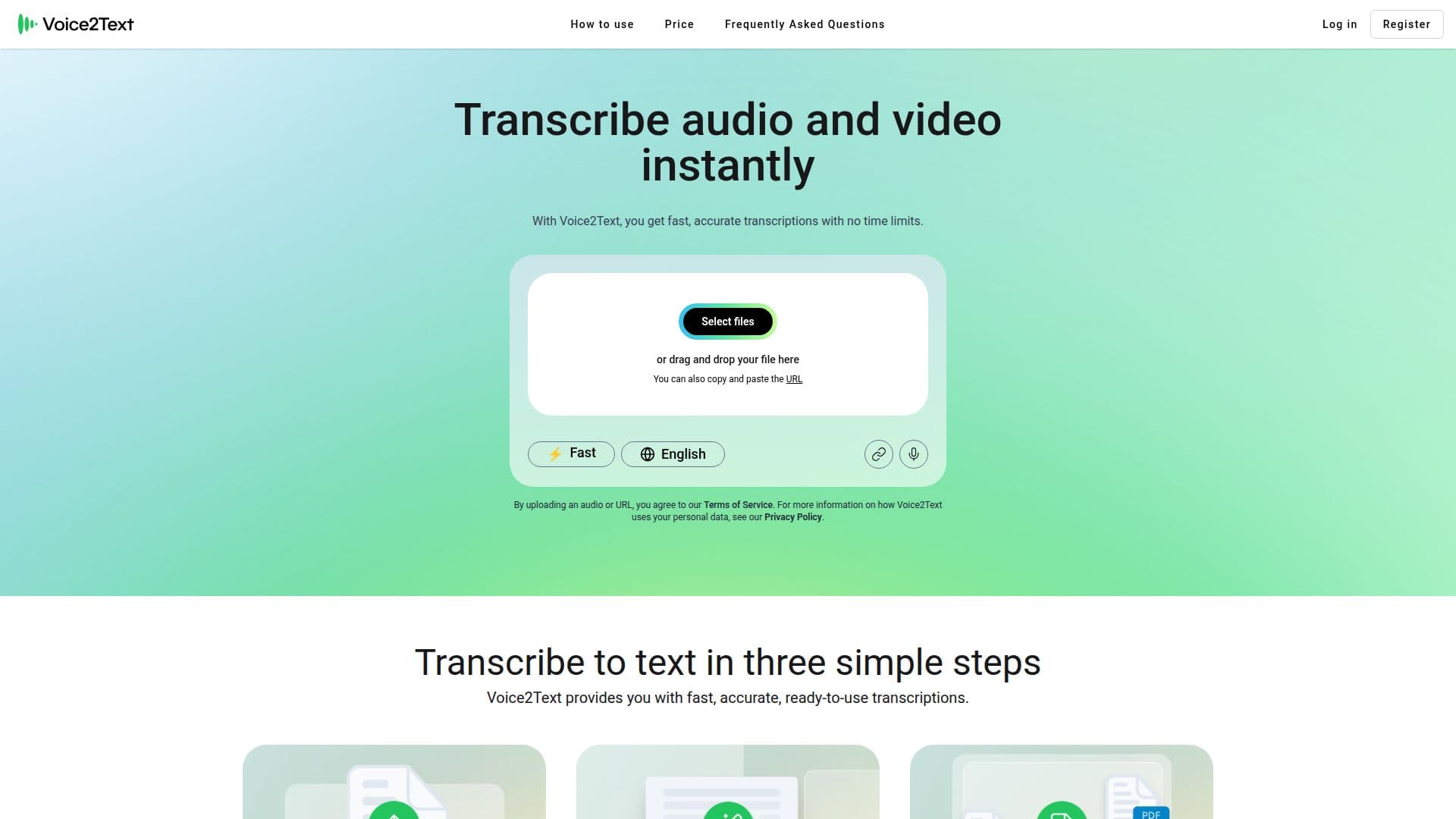 Voice2Text Transcription Tool screenshot